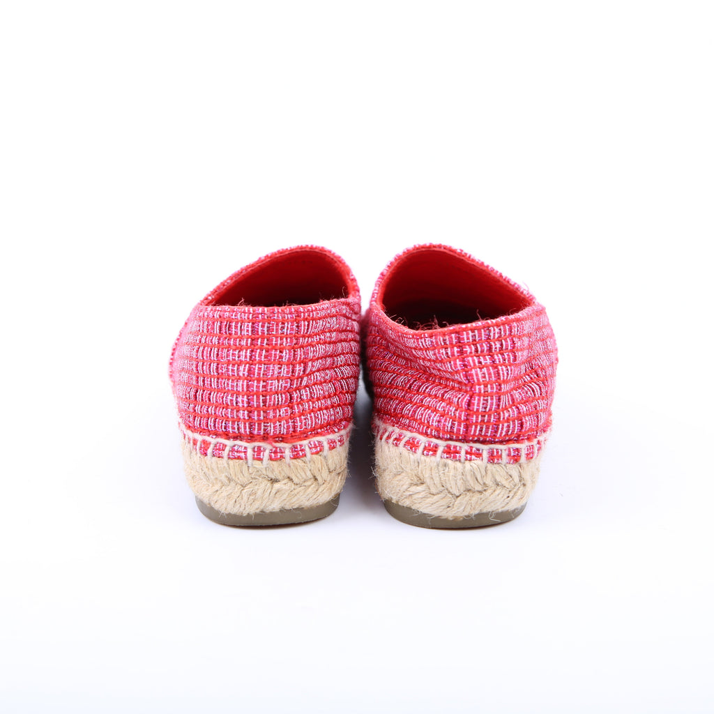 Chanel Tweed CC Espadrilles Size 36 Pink/Red