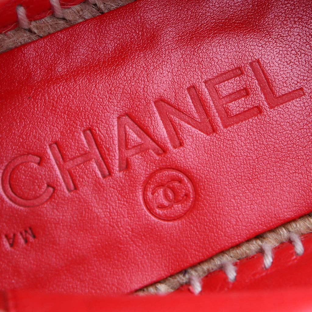 Chanel Tweed CC Espadrilles Size 36 Pink/Red