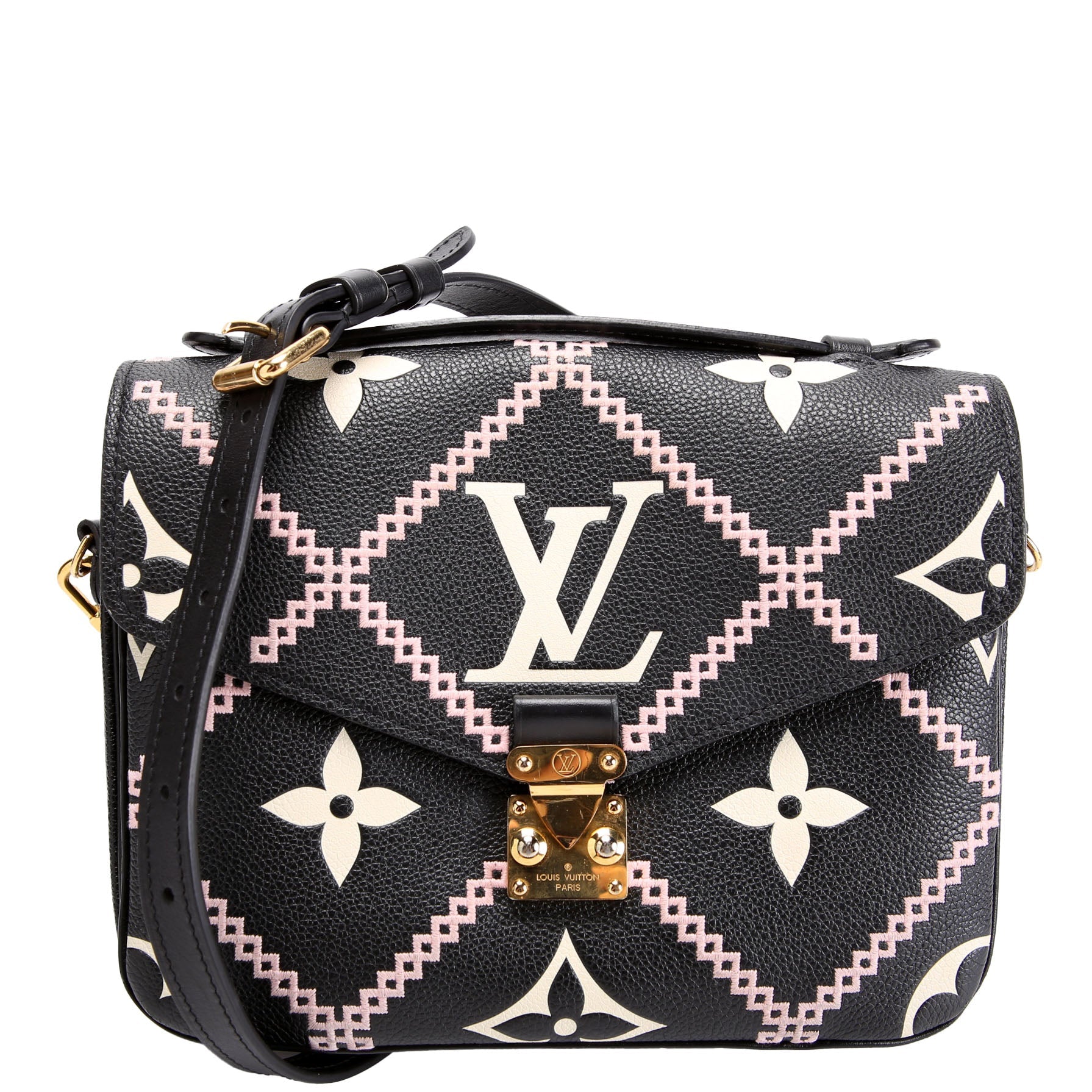 Louis Vuitton Pochette Metis Empreinte Giant Broderies Black/Pink