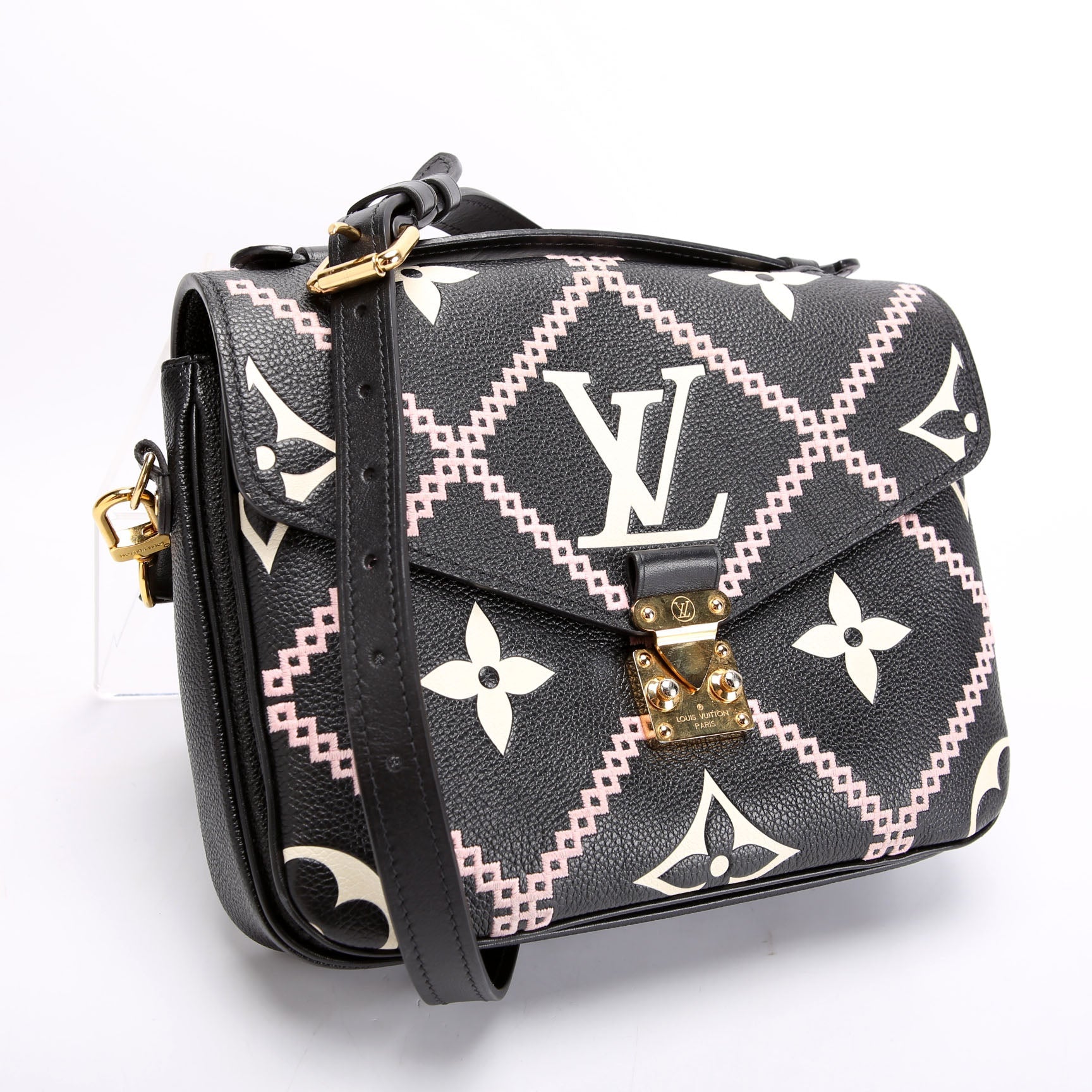 Louis Vuitton Pochette Metis Empreinte Giant Broderies Black/Pink