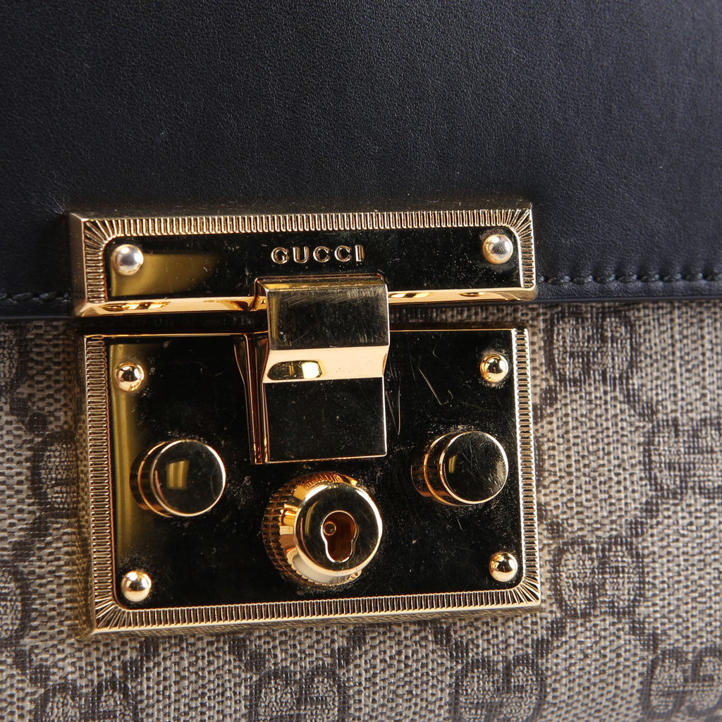 Gucci 409487 Padlock GG Supreme Small Black