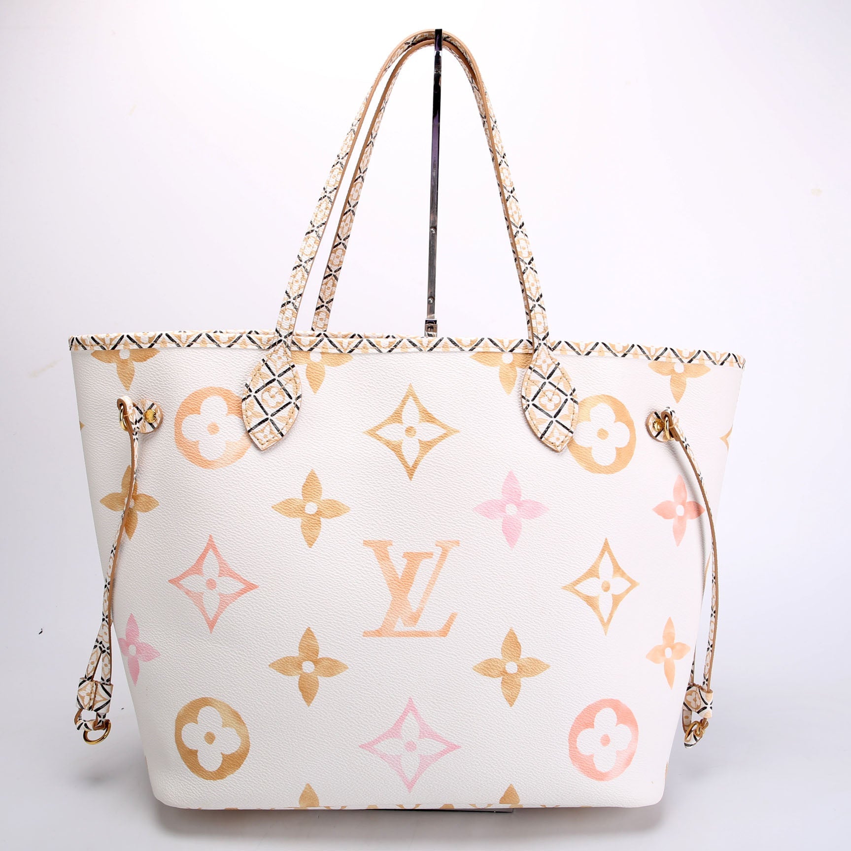 Louis Vuitton Neverfull With Wallet MM Watercolor BYTHEPOOL White/Tan