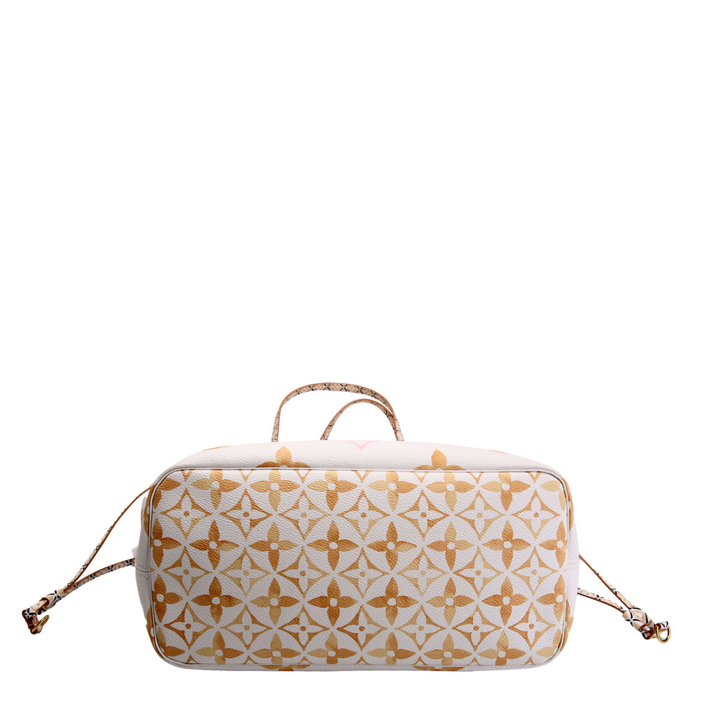 Louis Vuitton Neverfull With Wallet MM Watercolor BYTHEPOOL White/Tan