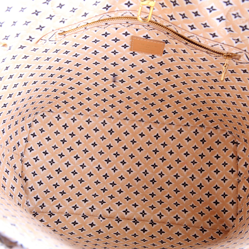Louis Vuitton Neverfull With Wallet MM Watercolor BYTHEPOOL White/Tan