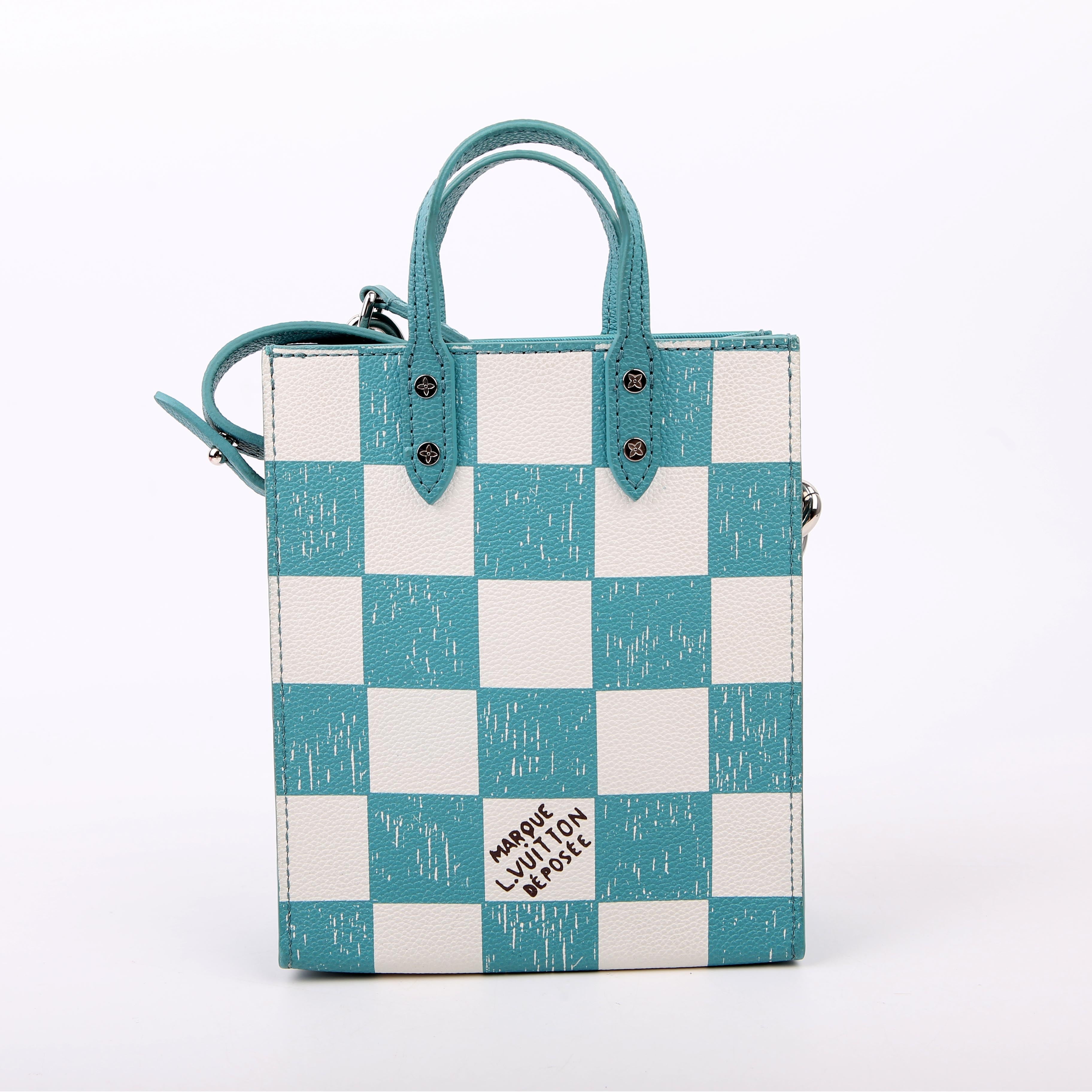 Louis Vuitton Sac Plat XS Abloh Checkers Teal