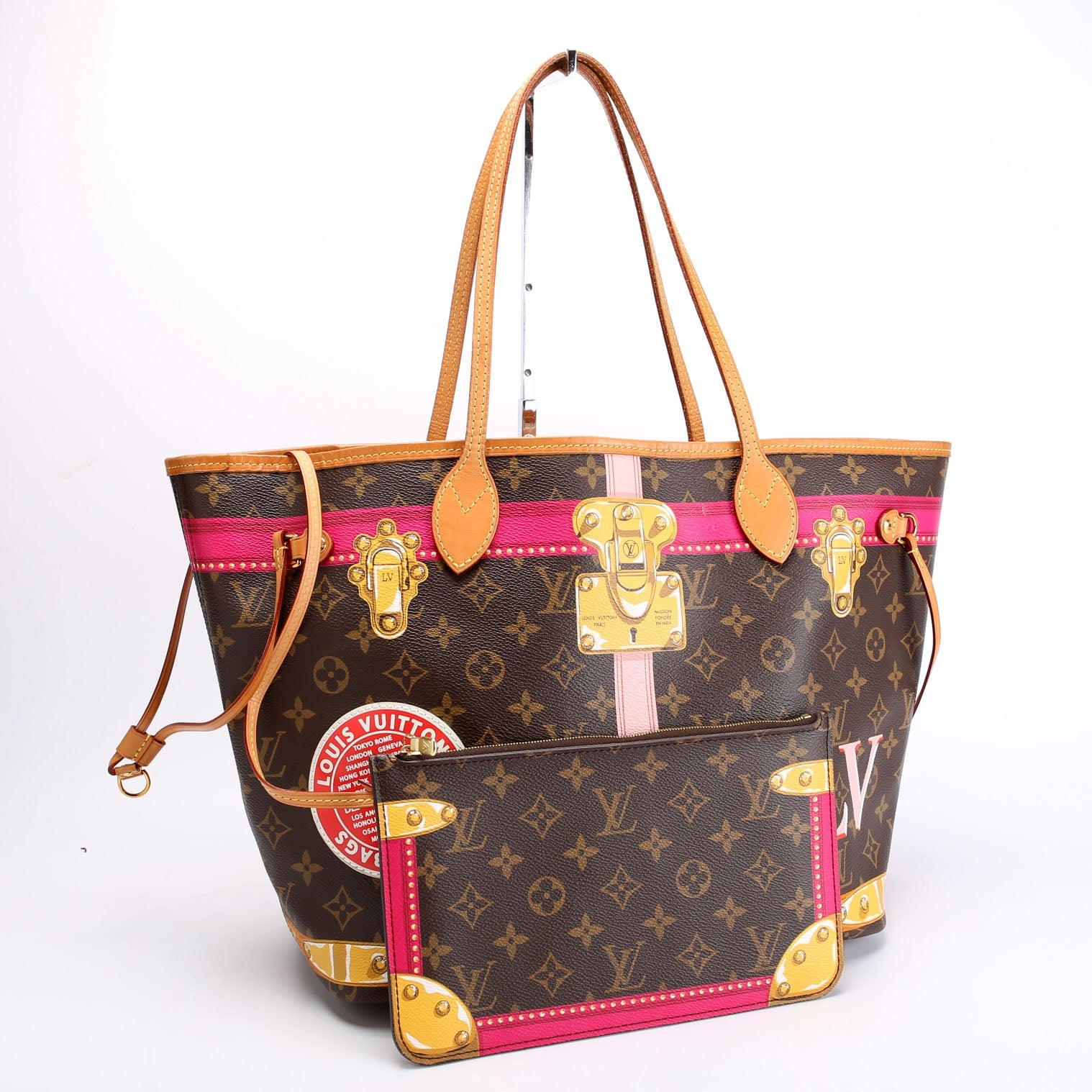 Louis Vuitton Neverfull With Wallet MM Summer Trunks Monogram