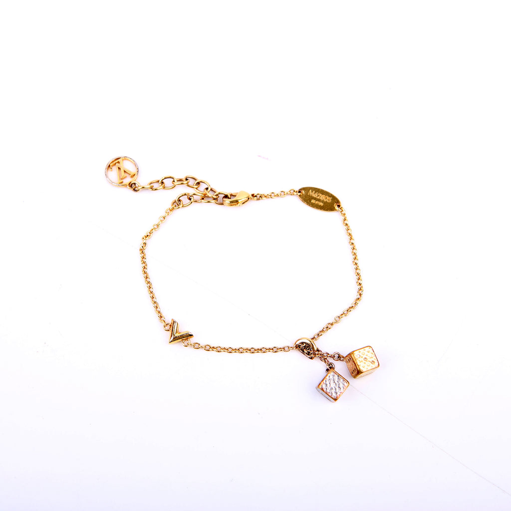 Louis Vuitton Luckygram Dice Crystal Bracelet Gold