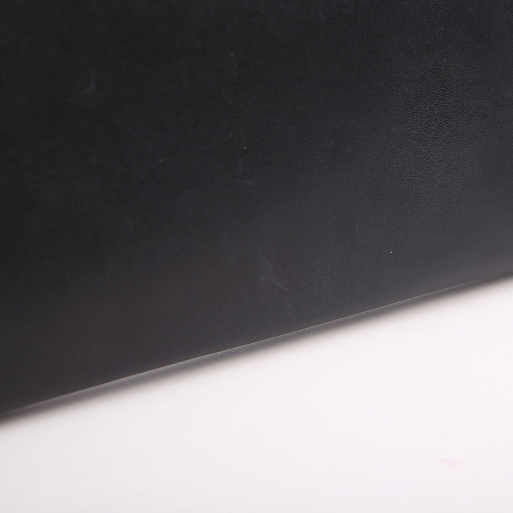 Saint Laurent Cassandre Smooth Leather Zippered Pouch Black