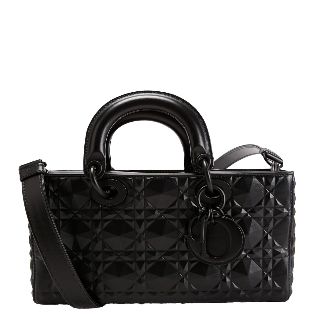 Christian Dior Lady D-Joy Medium Lambskin Black