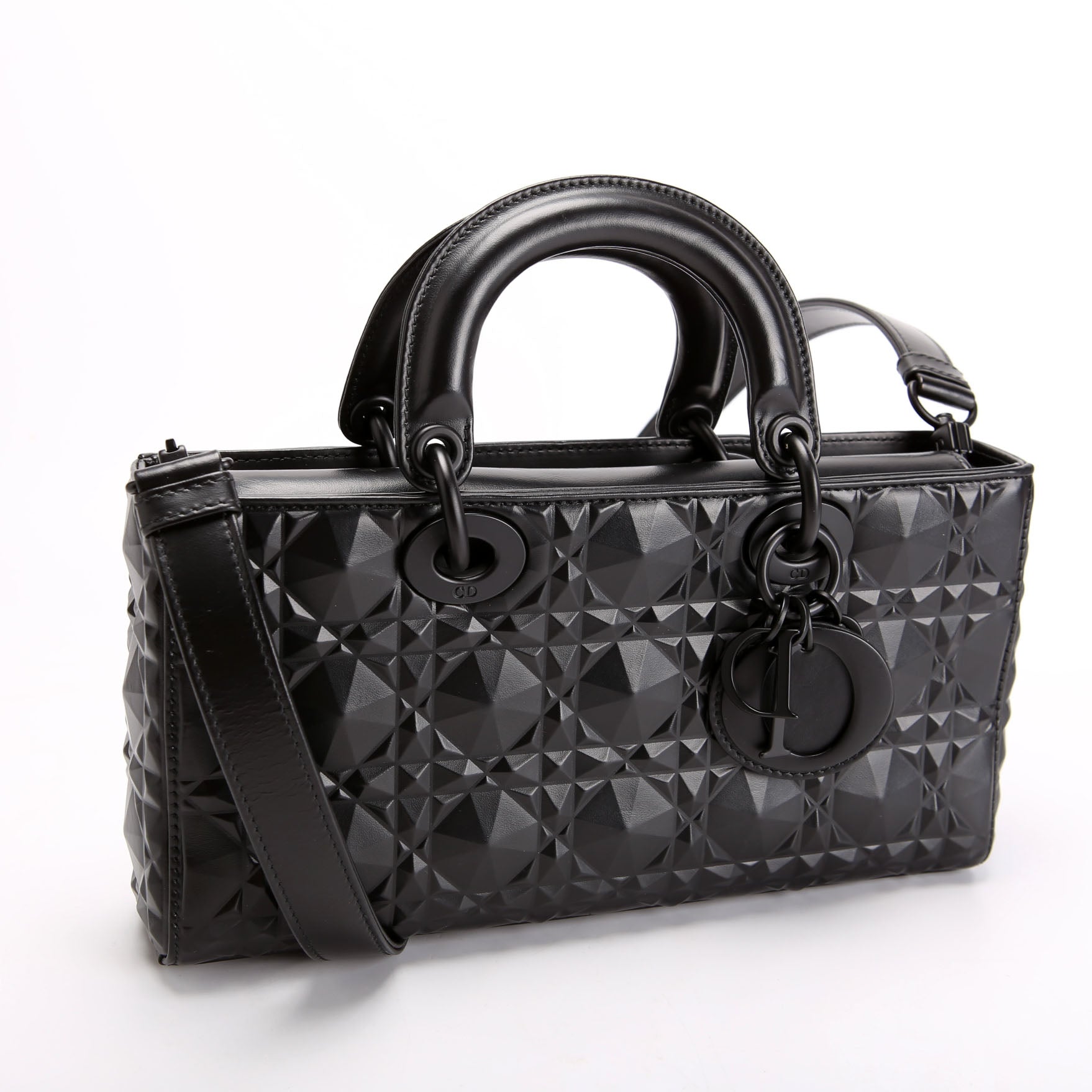 Christian Dior Lady D-Joy Medium Lambskin Black