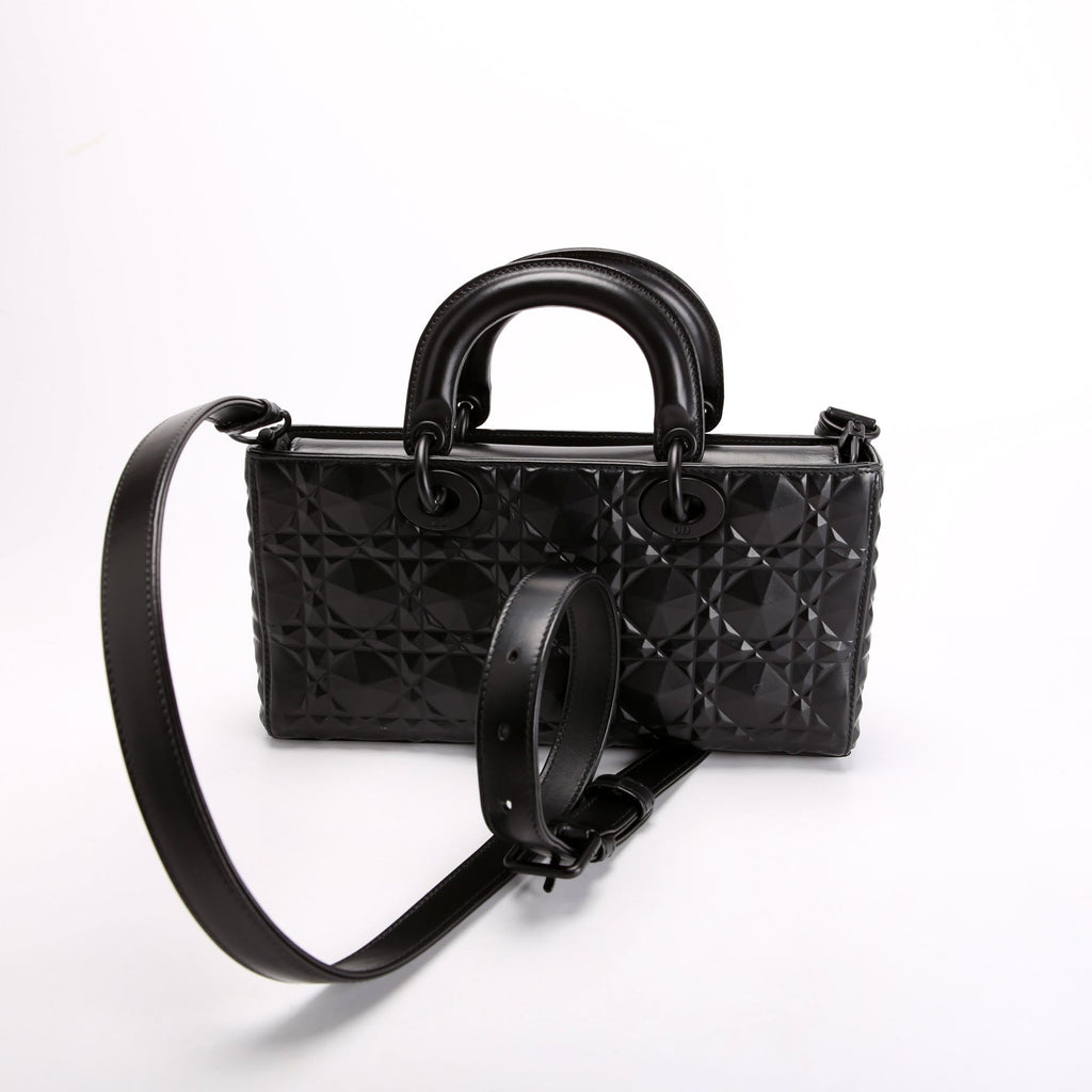 Christian Dior Lady D-Joy Medium Lambskin Black