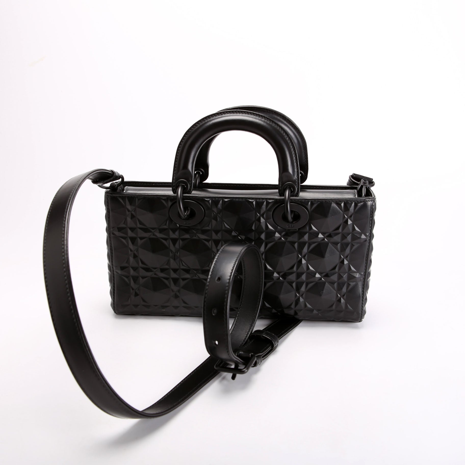 Christian Dior Lady D-Joy Medium Lambskin Black