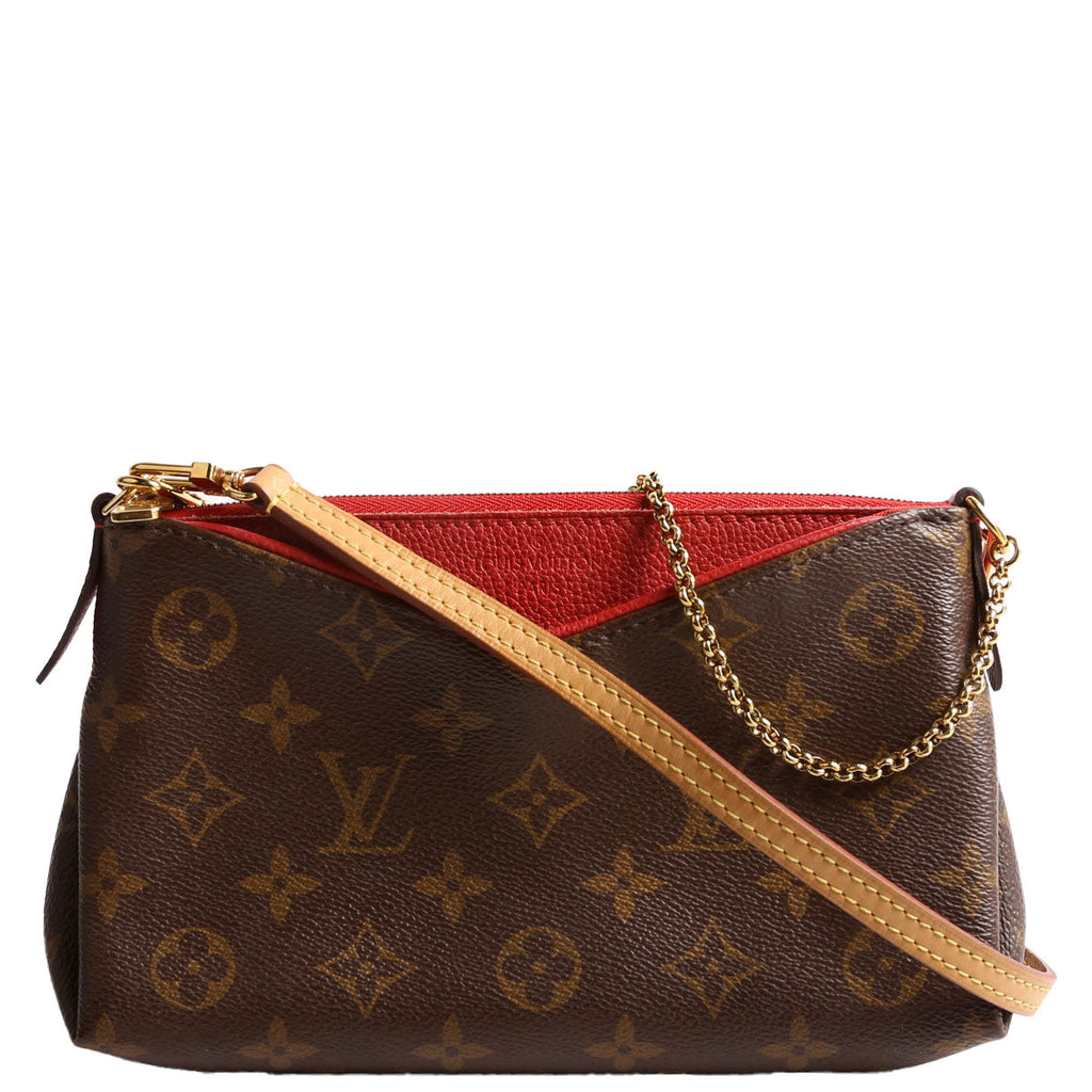 Louis Vuitton Pallas Clutch Monogram Red