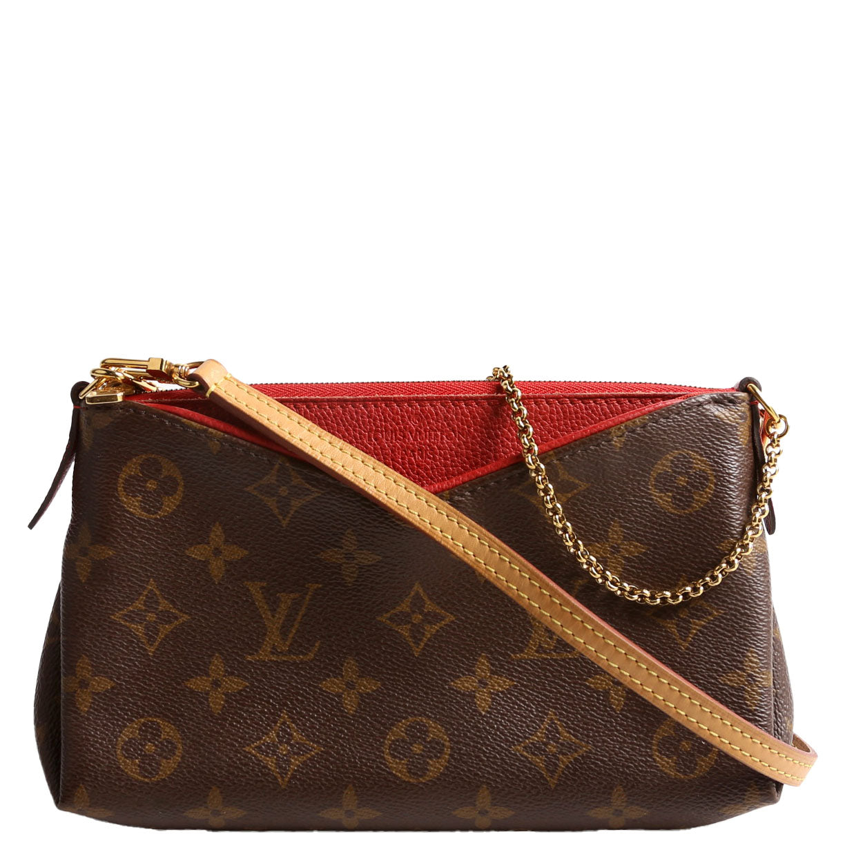 Louis Vuitton Pallas Clutch Monogram Red