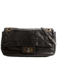 Chanel Metallic Perforated Drill Flap Black