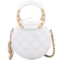 Chanel In the Loop Round Clutch with Chain 29M White