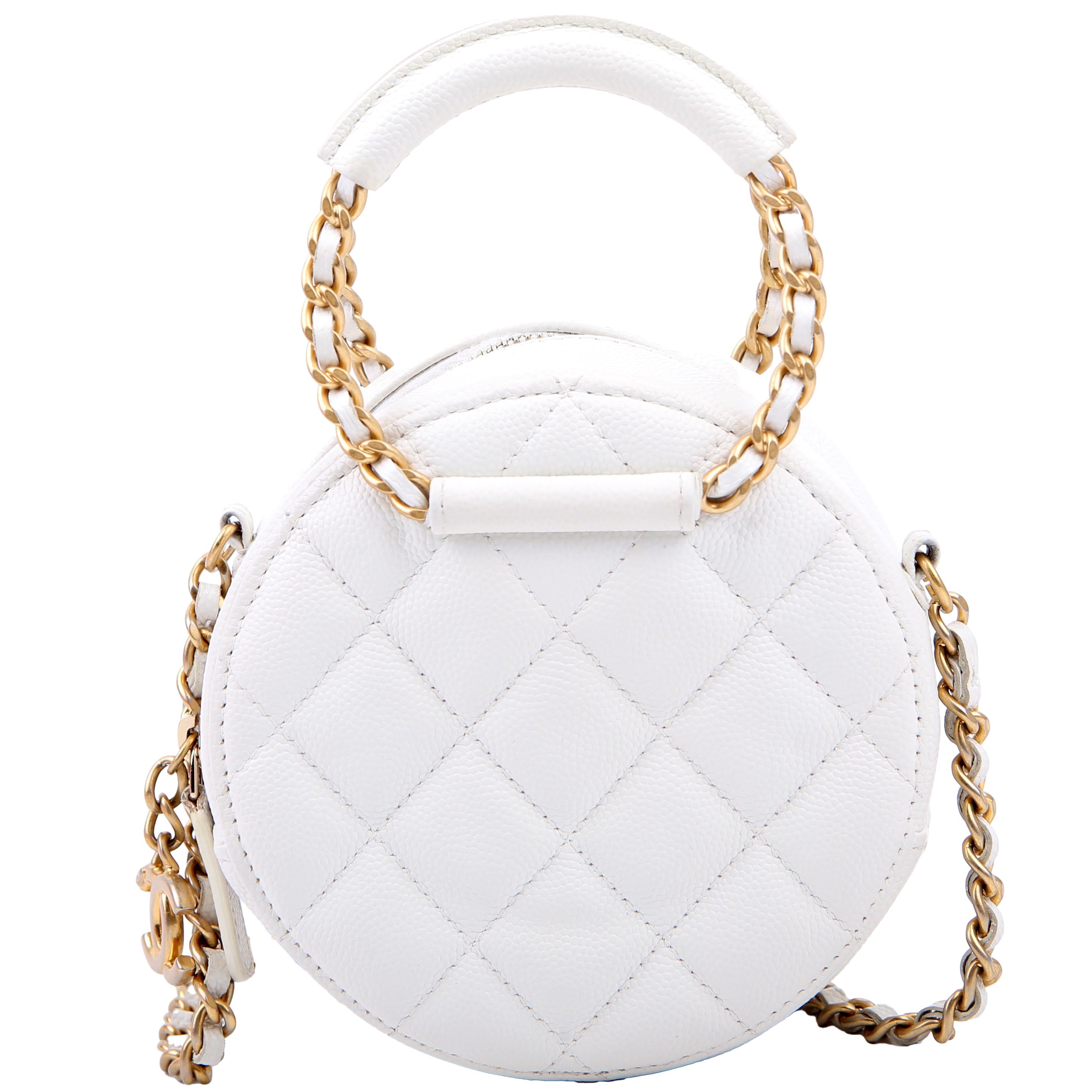 Chanel In the Loop Round Clutch with Chain 29M White