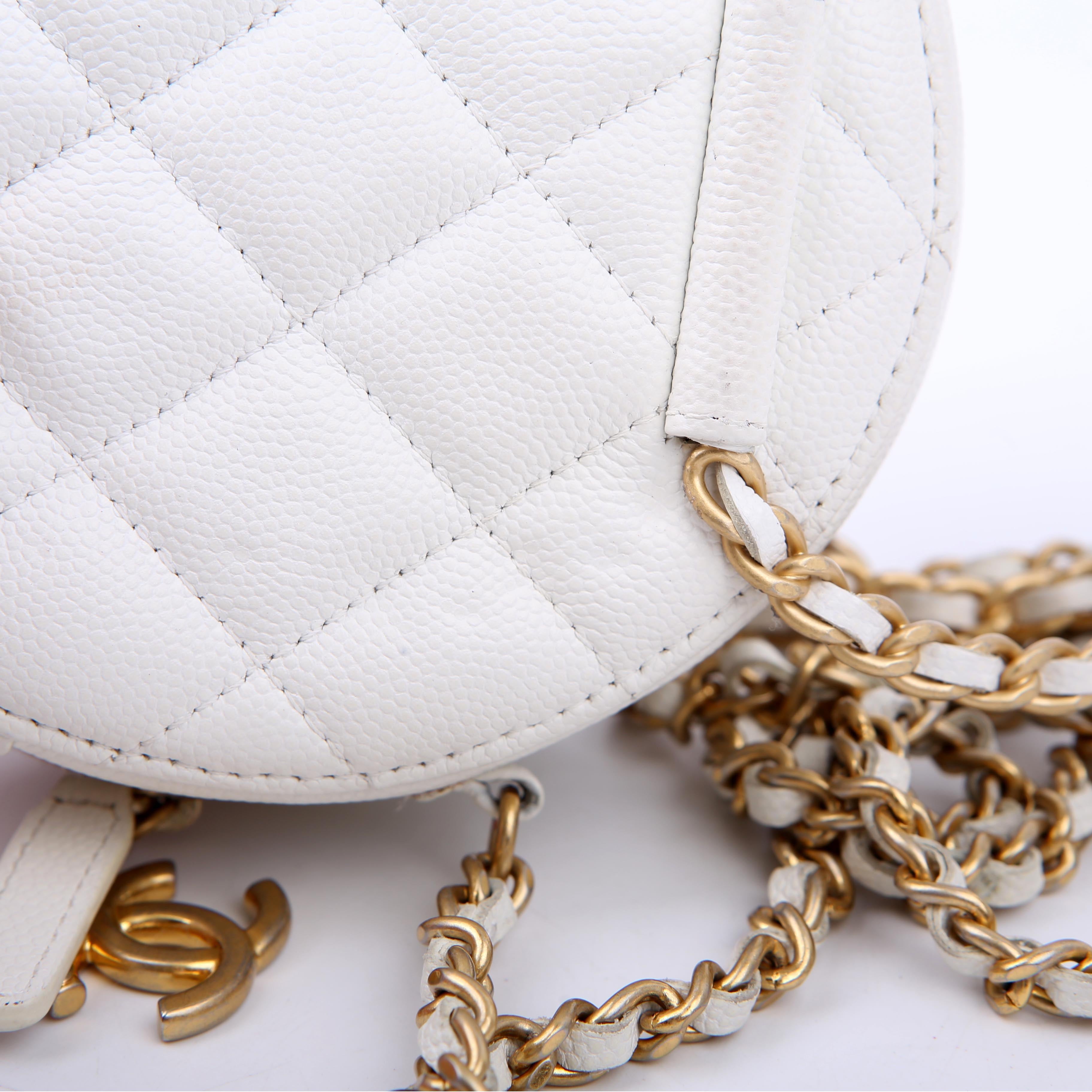 Chanel In the Loop Round Clutch with Chain 29M White