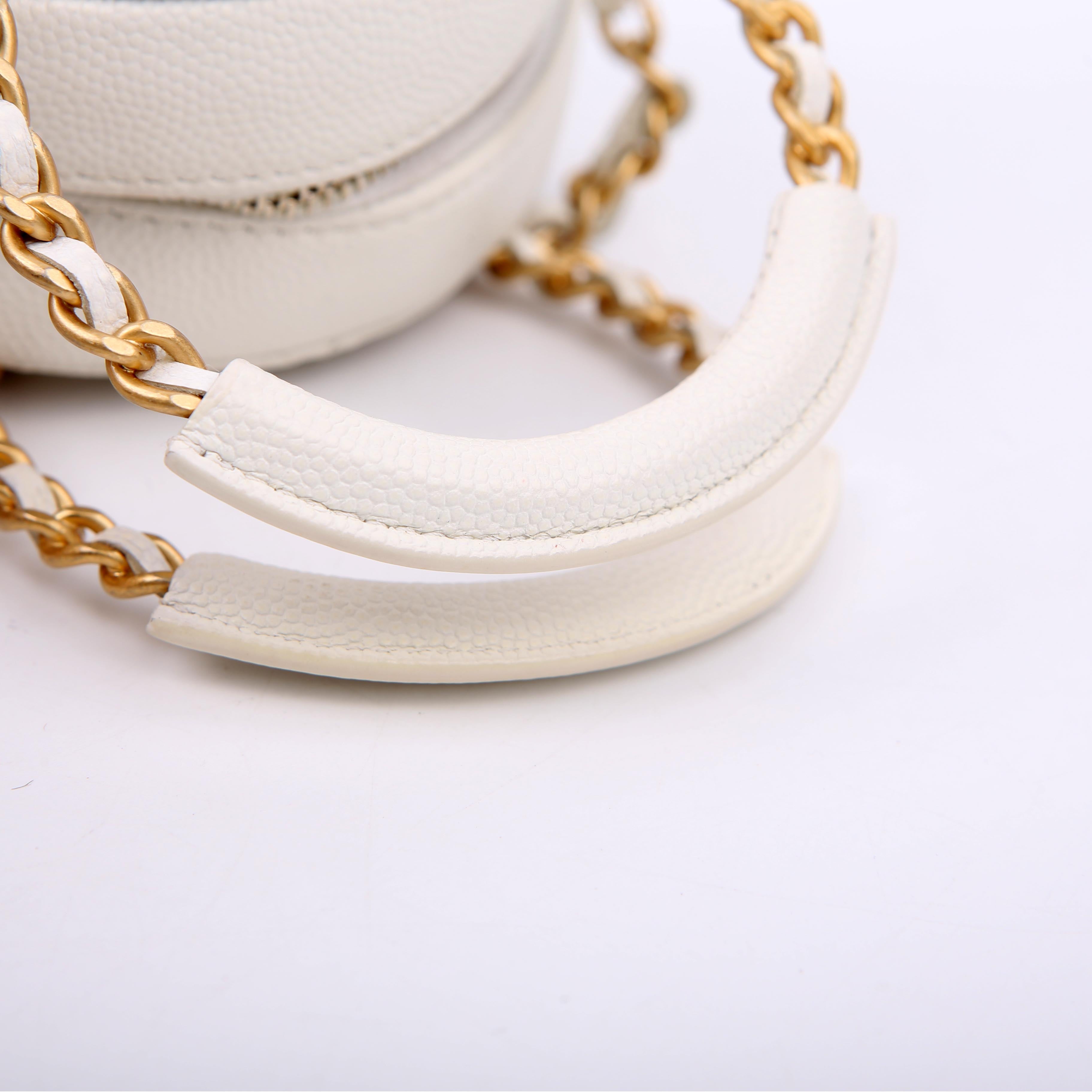 Chanel In the Loop Round Clutch with Chain 29M White