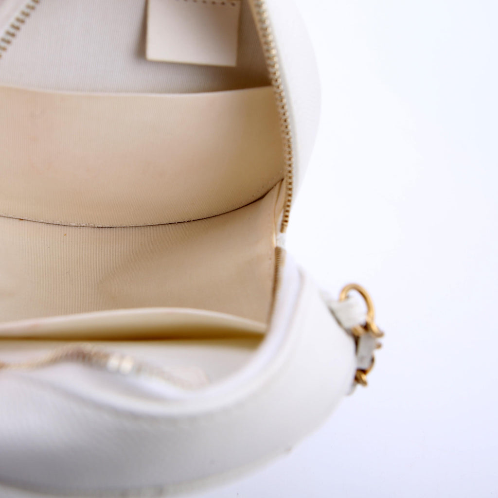 Chanel In the Loop Round Clutch with Chain 29M White