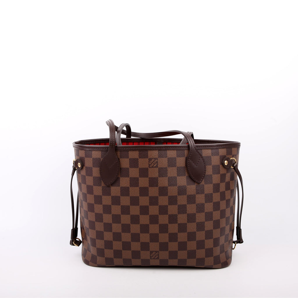Louis Vuitton Neverfull with Wallet PM Damier Ebene Red
