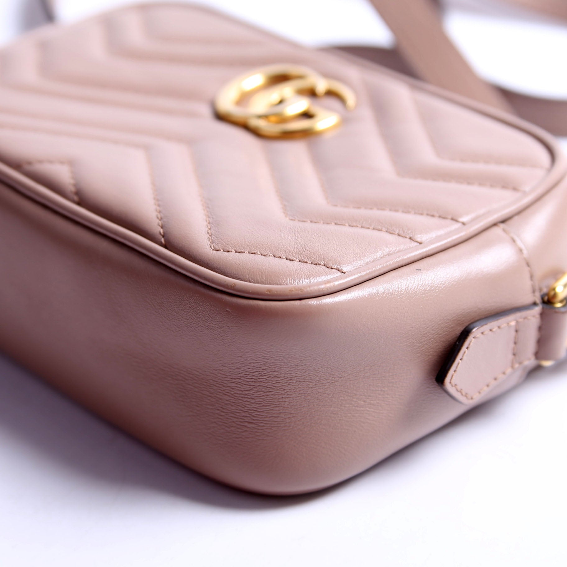 Gucci 448065 Marmont Mini Camera Bag Tan