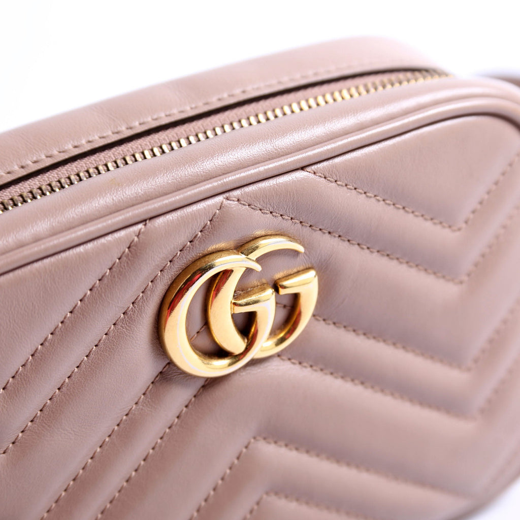 Gucci 448065 Marmont Mini Camera Bag Tan