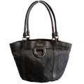 Gucci 211983 GG Canvas D Ring Small Tote Black