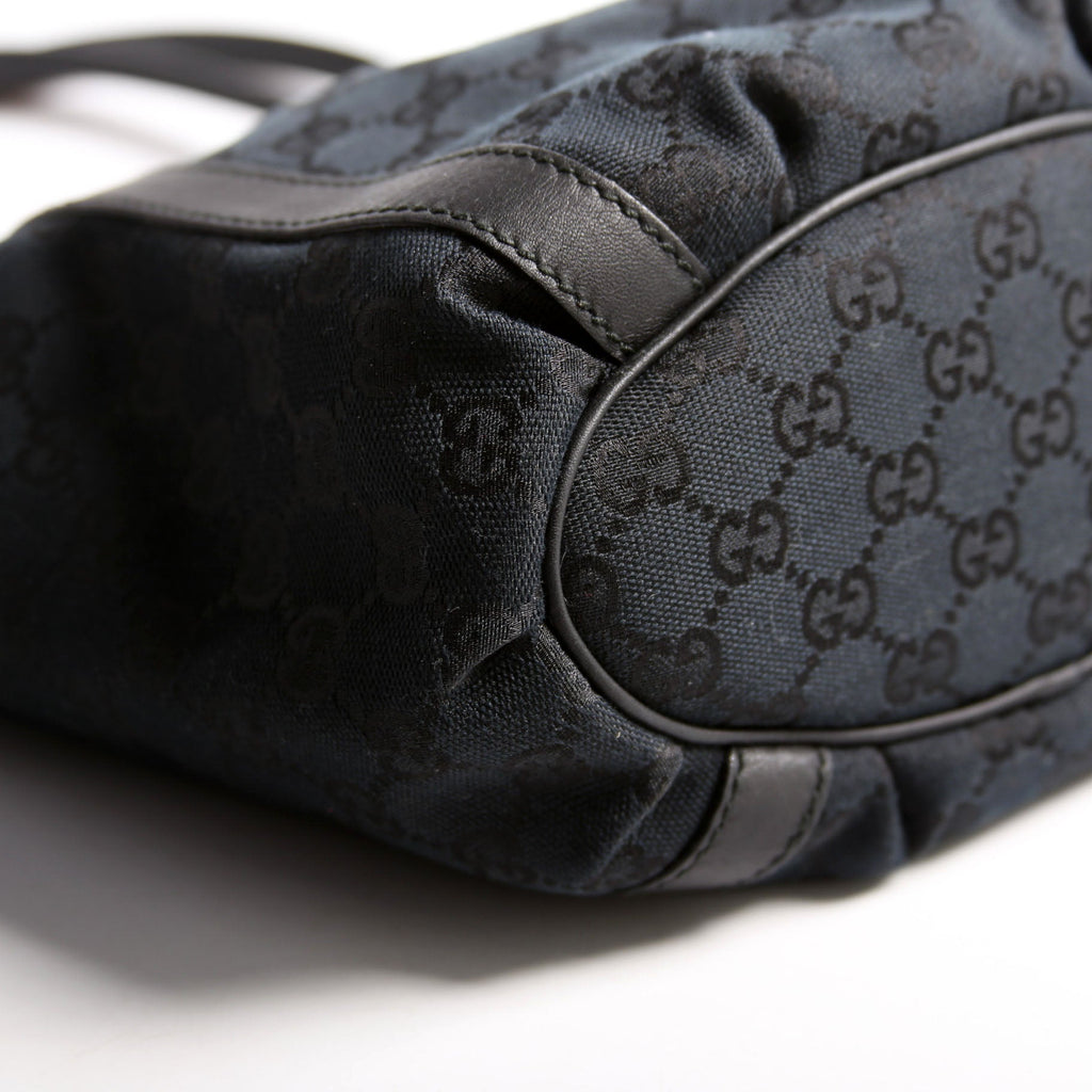 Gucci 211983 GG Canvas D Ring Small Tote Black