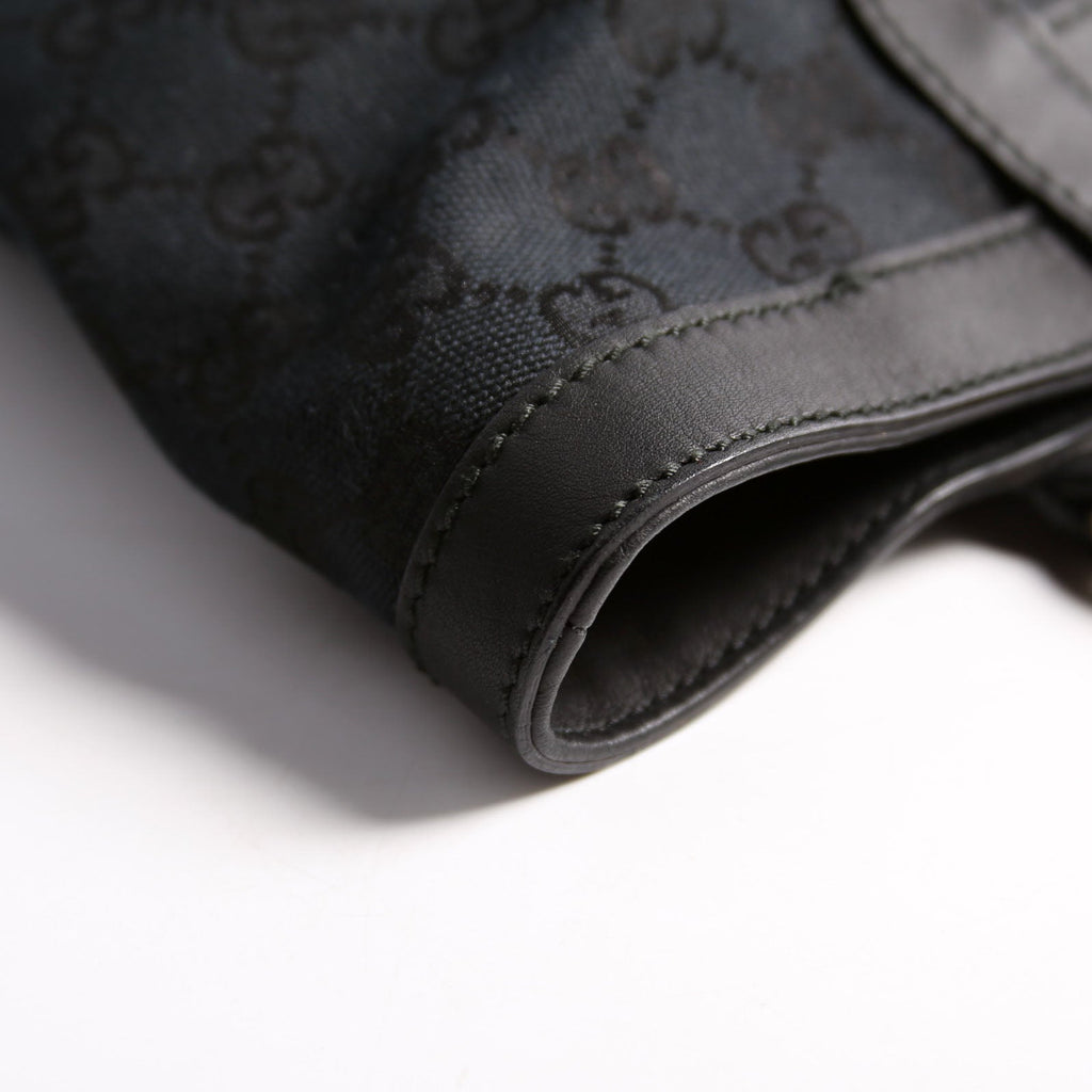 Gucci 211983 GG Canvas D Ring Small Tote Black