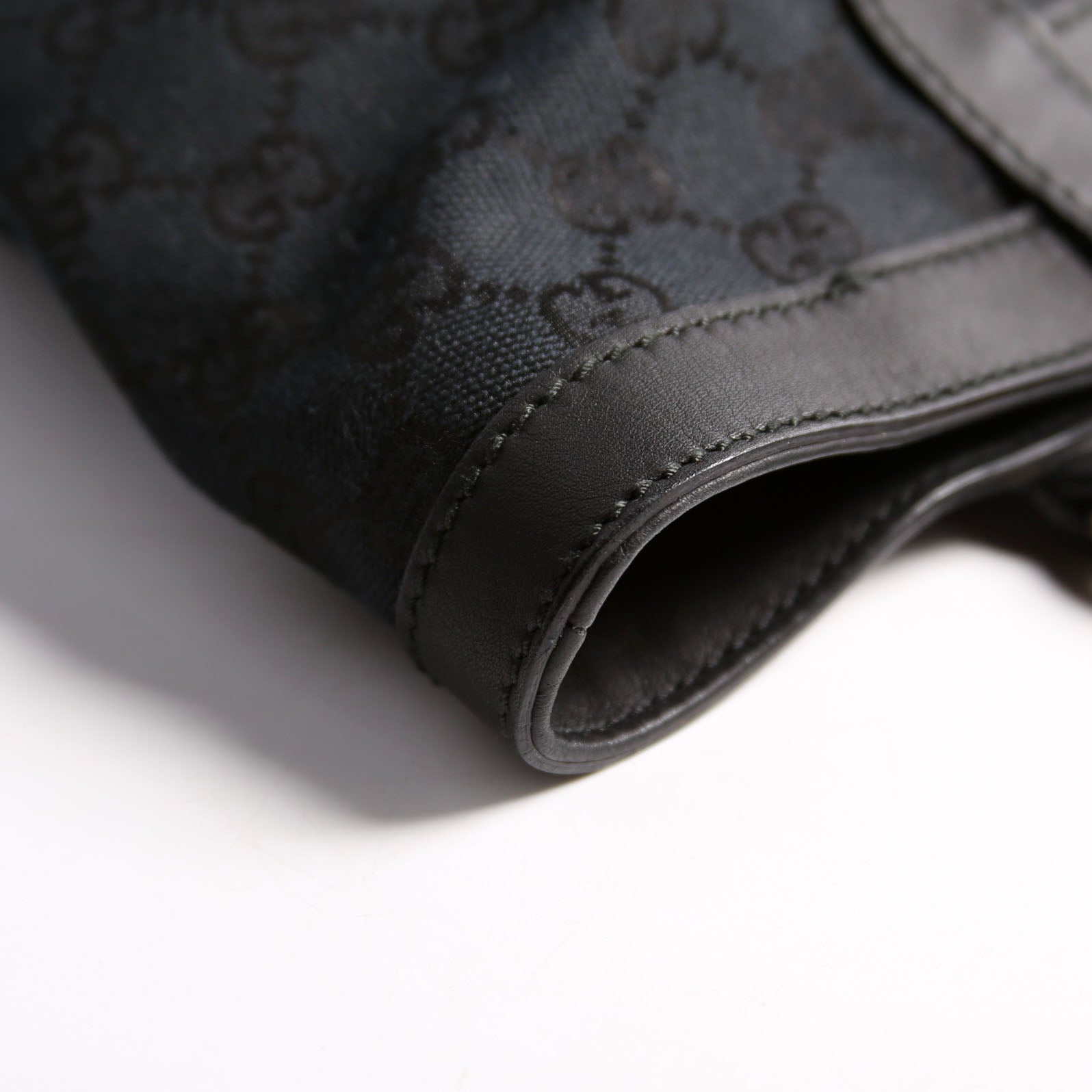 Gucci 211983 GG Canvas D Ring Small Tote Black