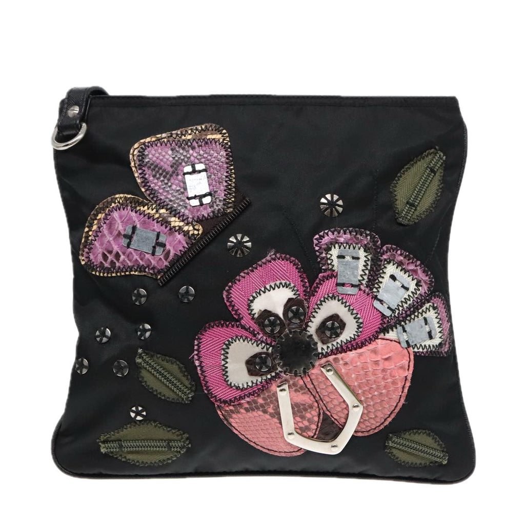 Prada Re-Edition Black Canvas Shoulder Bag