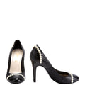 Chanel CC Logo Pearl Pumps Size 39 Black