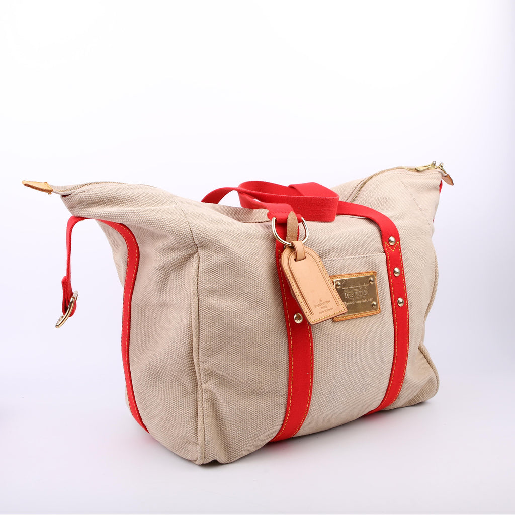 Louis Vuitton Antigua Sac Weekend Duffel Beige/Red