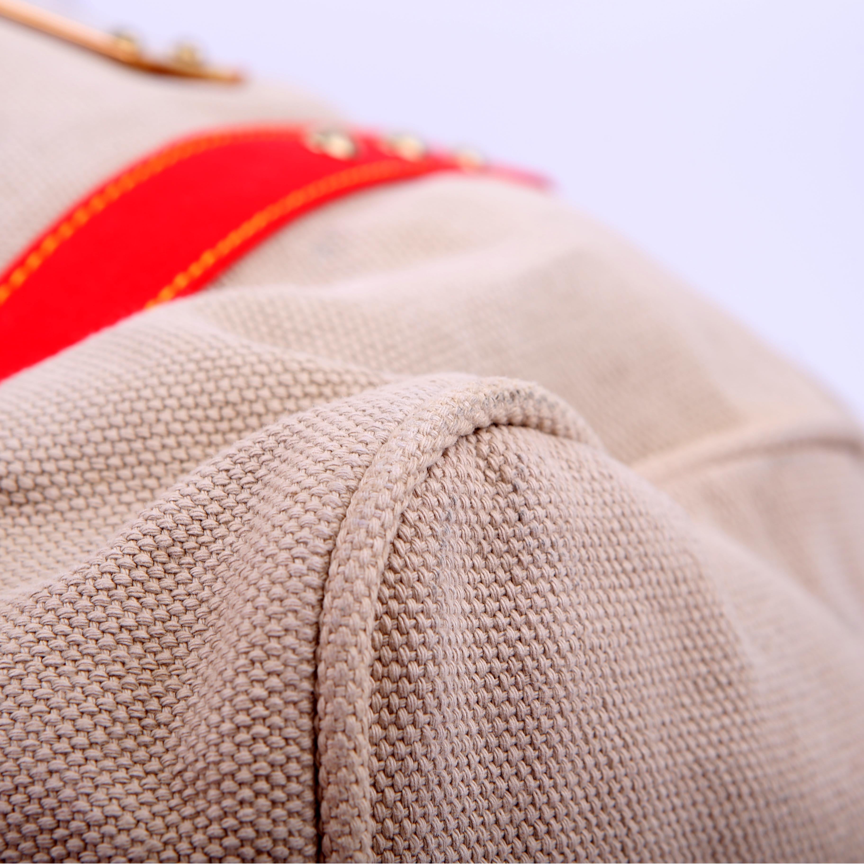 Louis Vuitton Antigua Sac Weekend Duffel Beige/Red