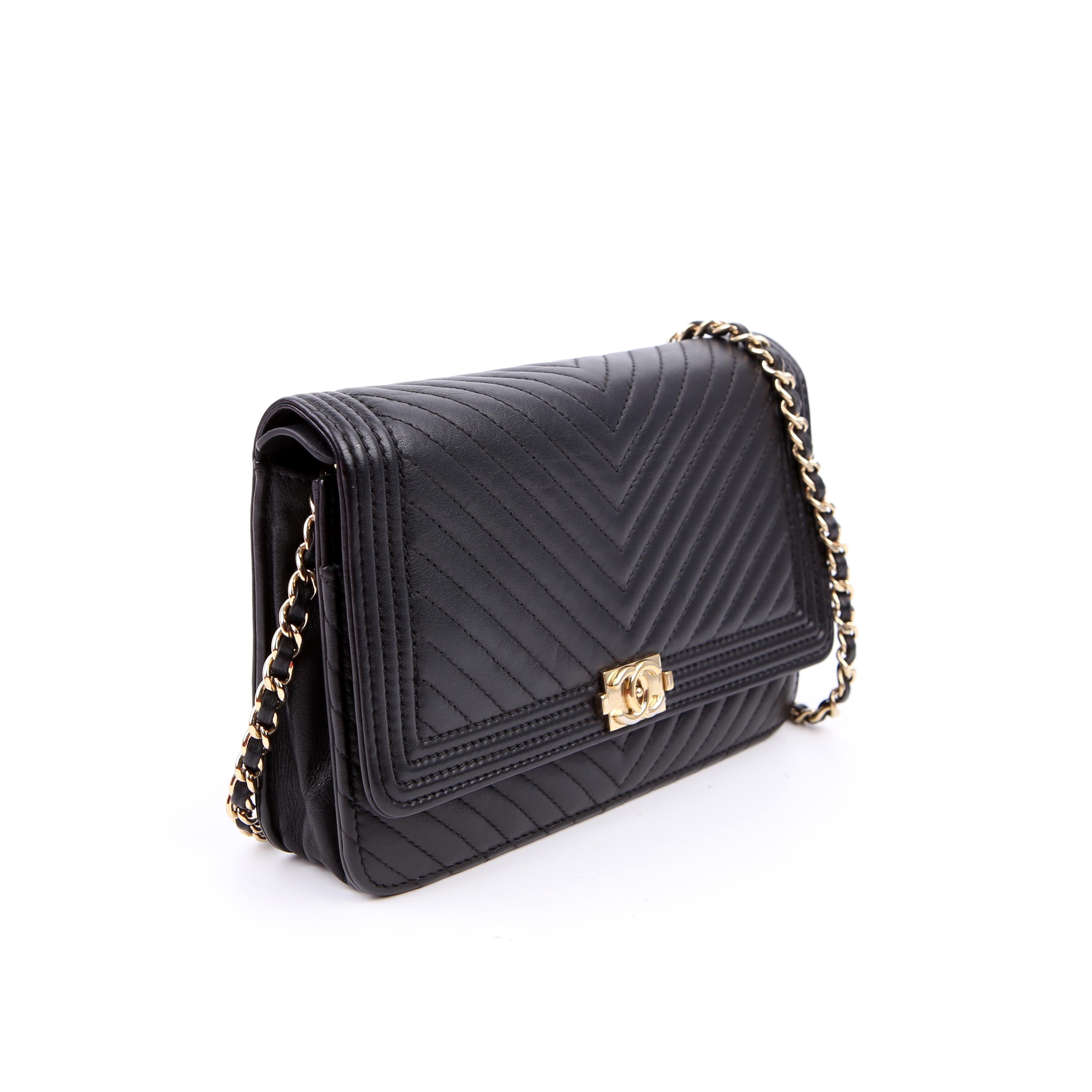 Chanel WOC Boy Chevron Lambskin Black
