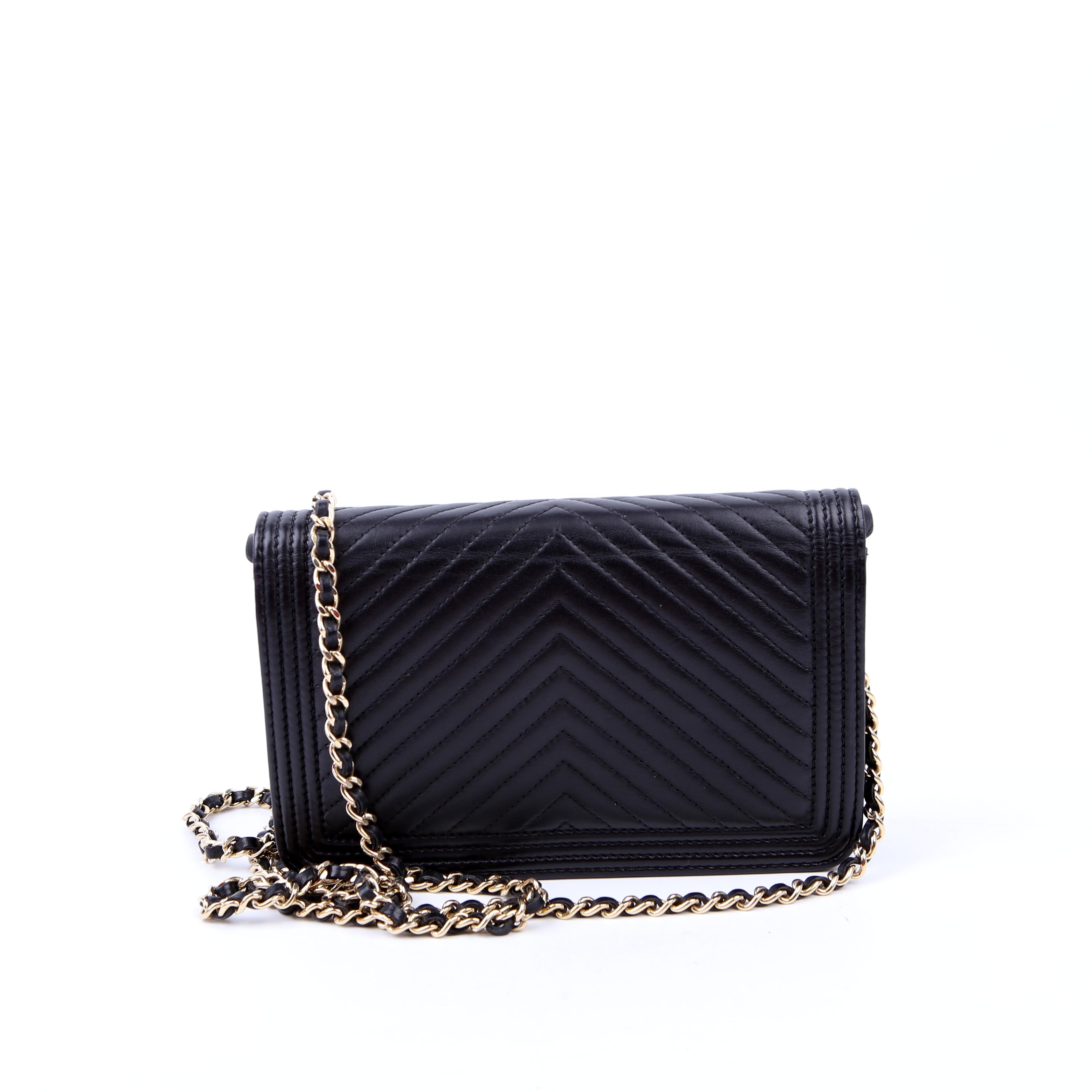 Chanel WOC Boy Chevron Lambskin Black