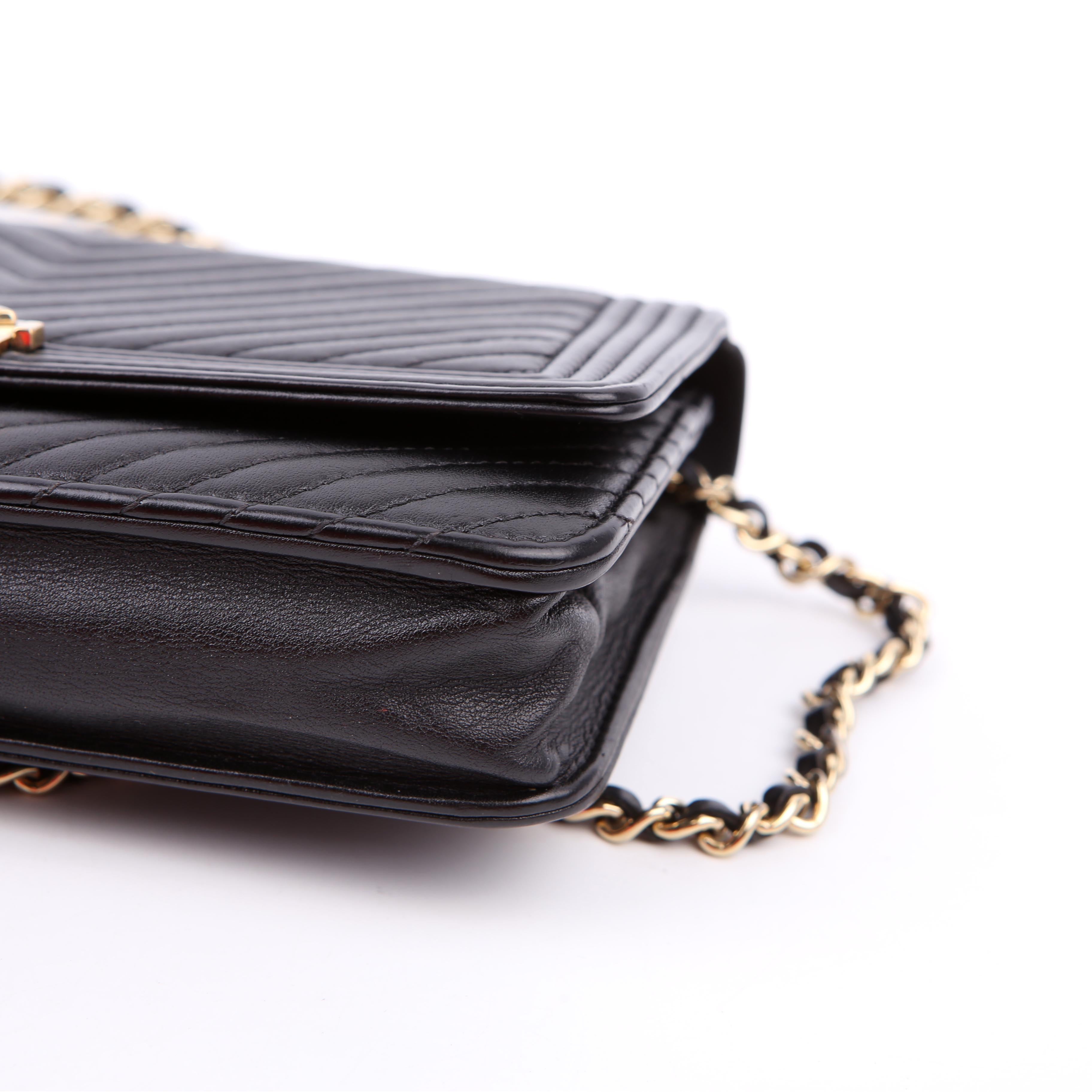 Chanel WOC Boy Chevron Lambskin Black