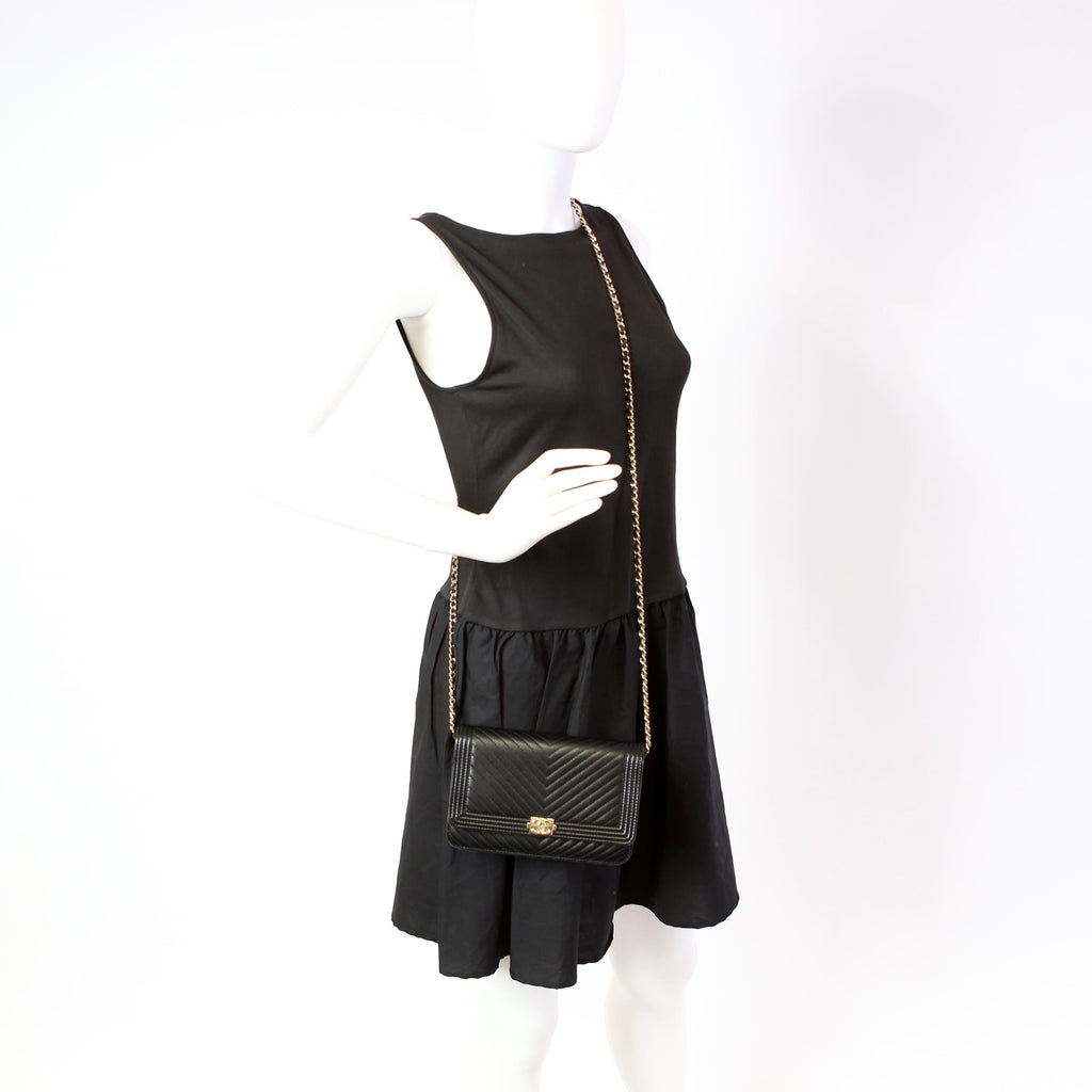 Chanel WOC Boy Chevron Lambskin Black