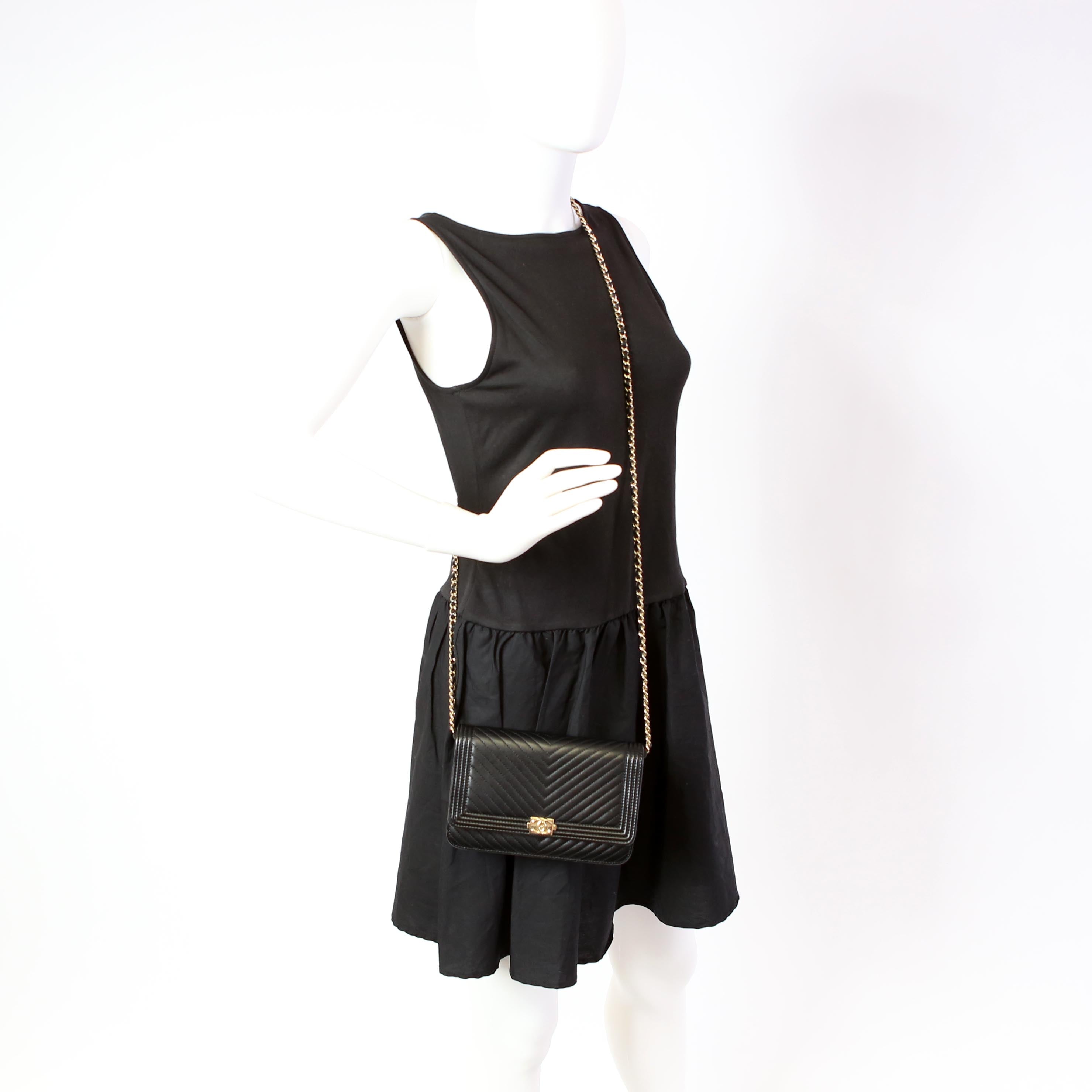 Chanel WOC Boy Chevron Lambskin Black