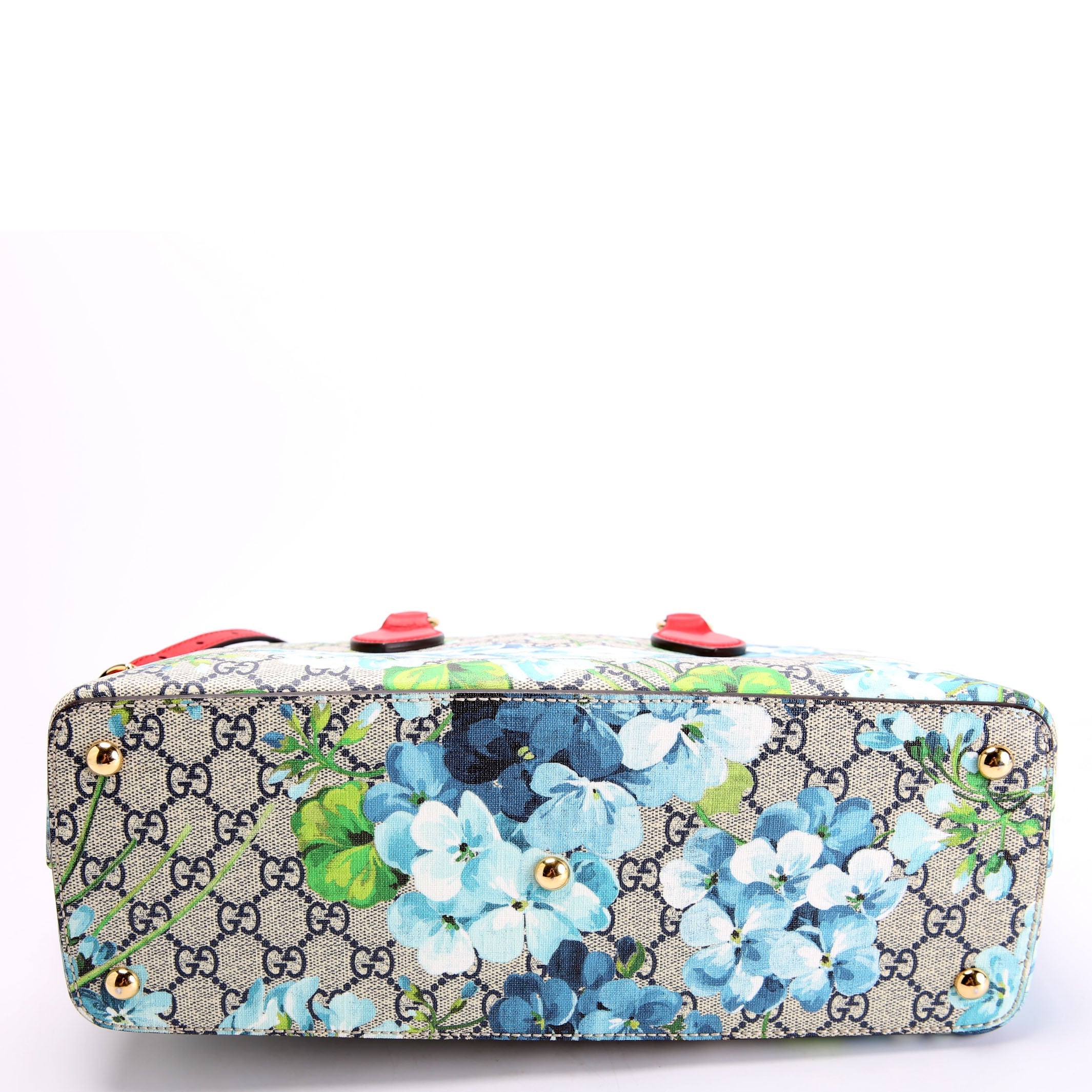 Gucci 409534 GG Blooms Small Zip Tote Red/Blue