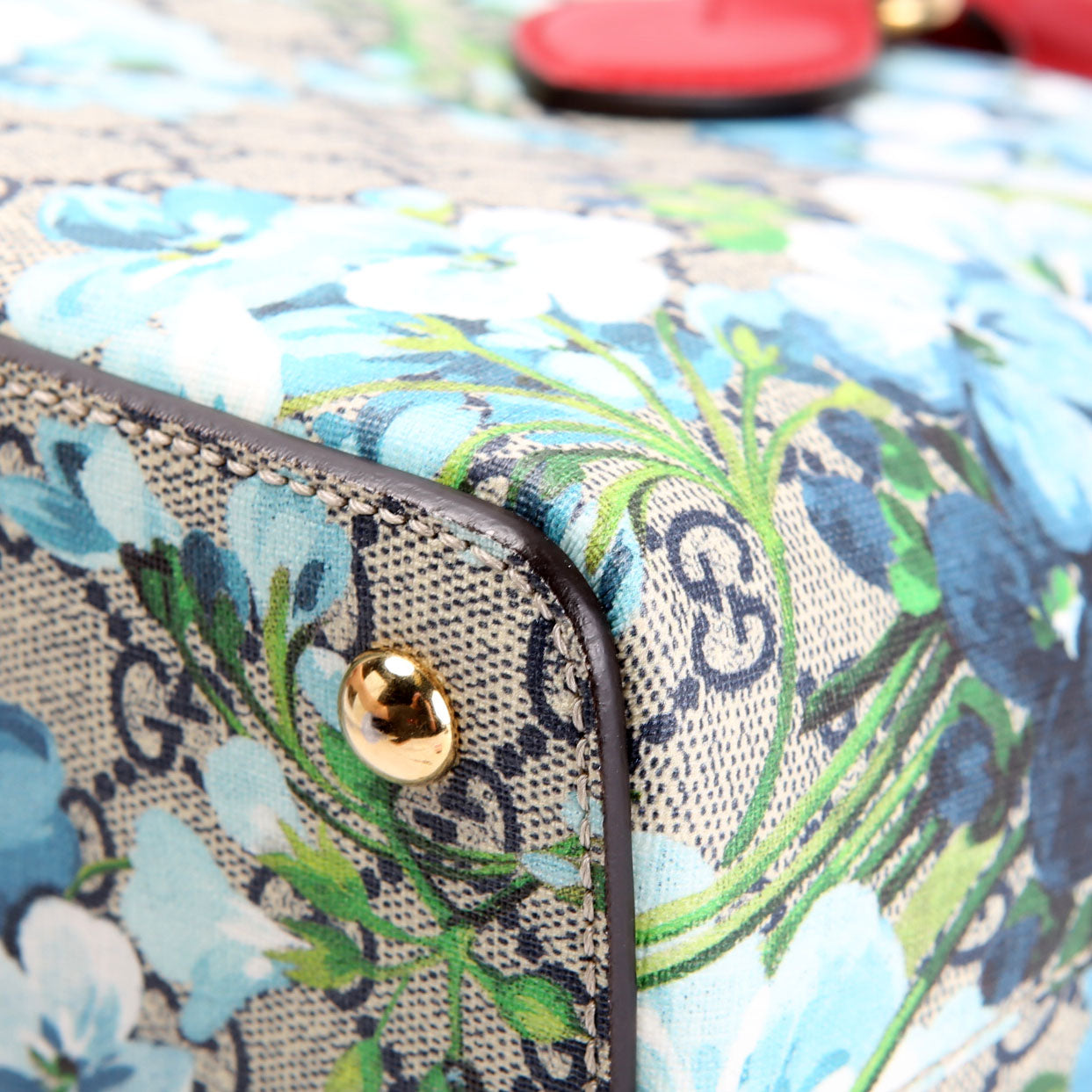 Gucci 409534 GG Blooms Small Zip Tote Red/Blue