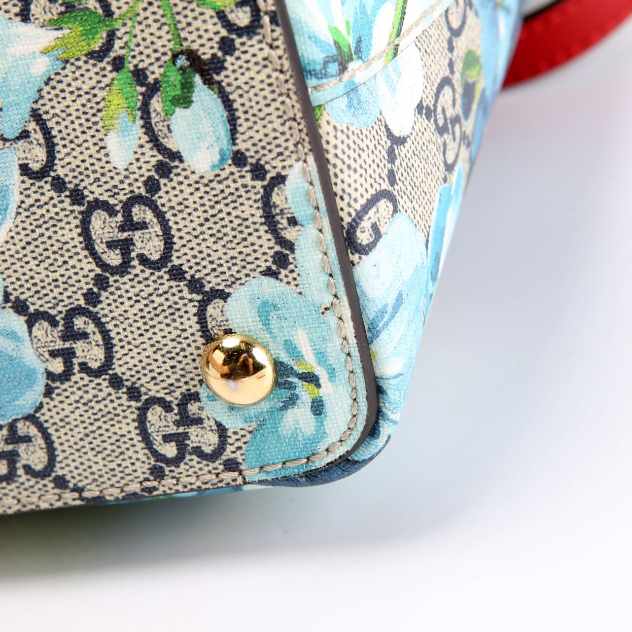 Gucci 409534 GG Blooms Small Zip Tote Red/Blue