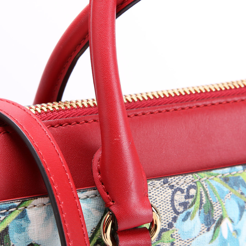 Gucci 409534 GG Blooms Small Zip Tote Red/Blue