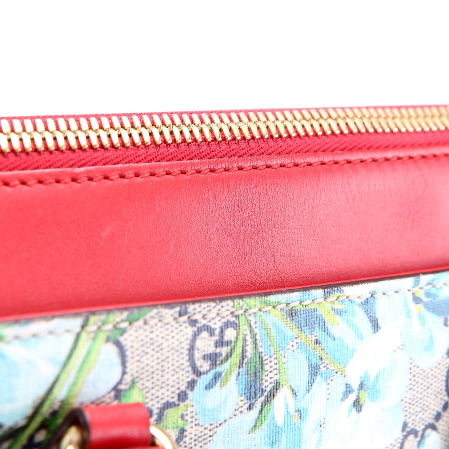 Gucci 409534 GG Blooms Small Zip Tote Red/Blue