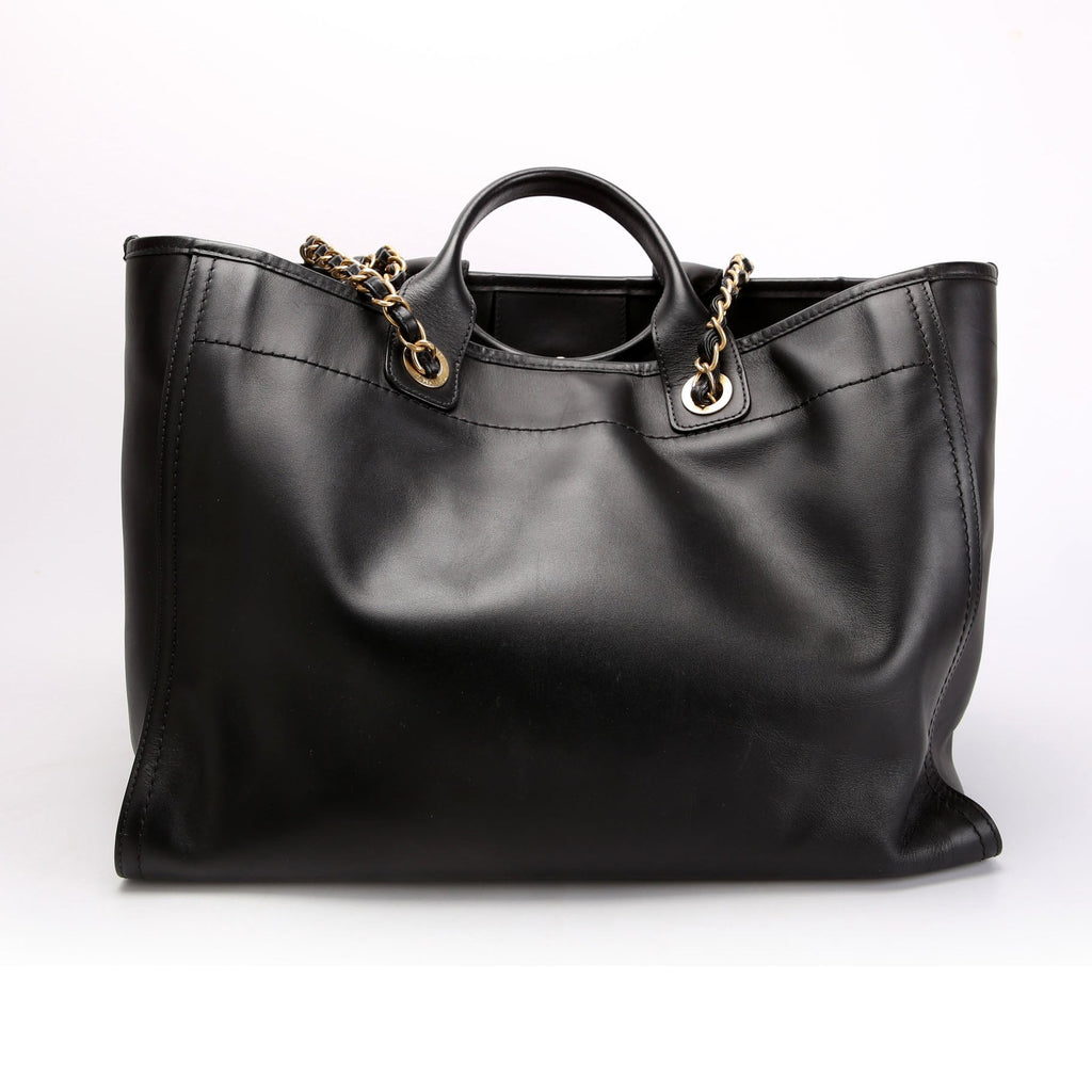 Chanel Deauville Embossed Calfskin Medium 31M Black
