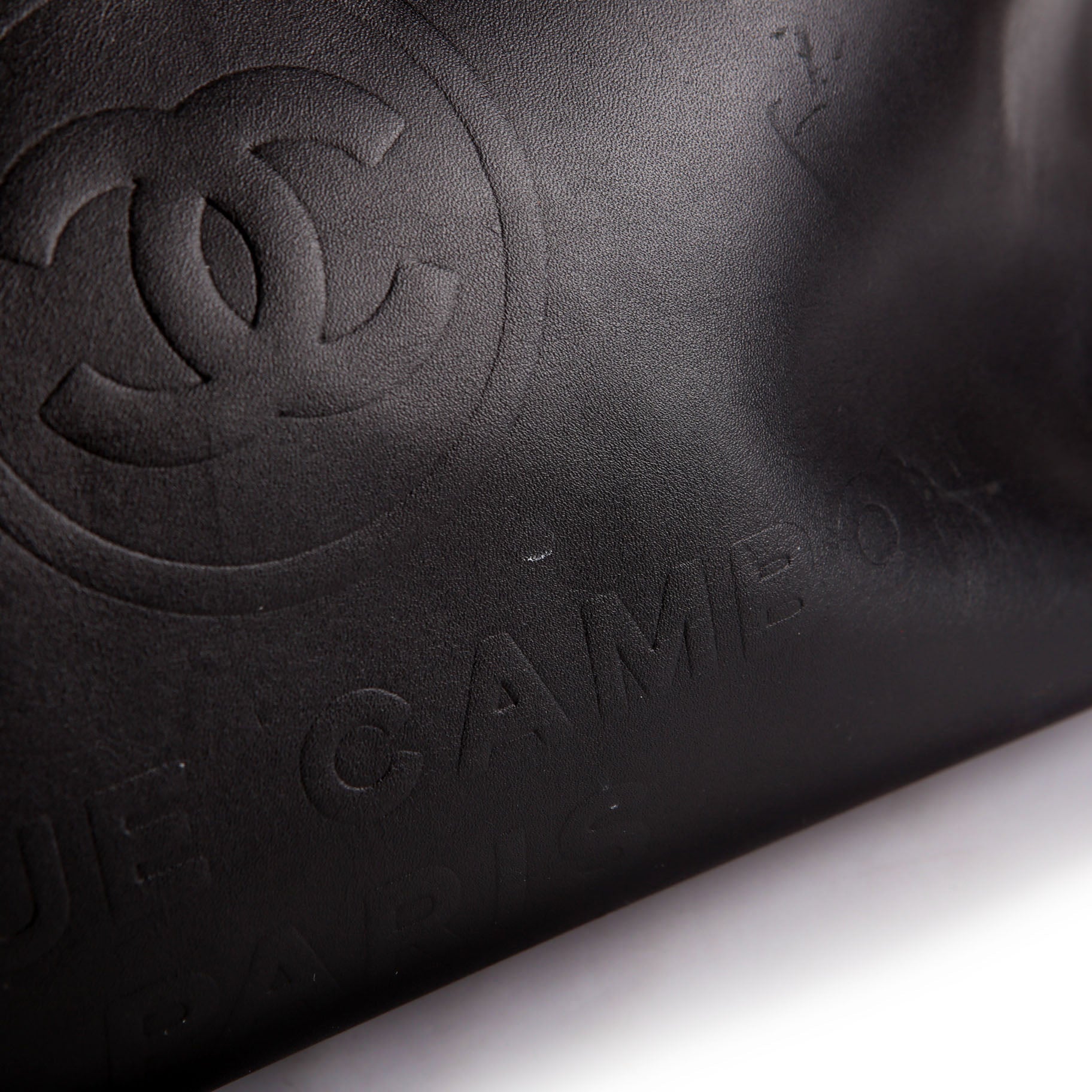 Chanel Deauville Embossed Calfskin Medium 31M Black