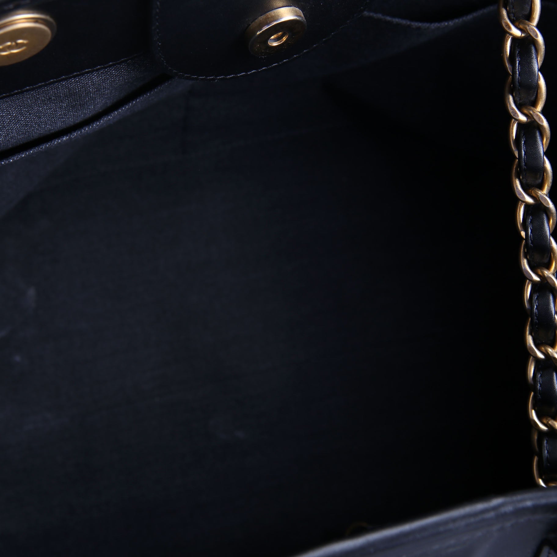 Chanel Deauville Embossed Calfskin Medium 31M Black