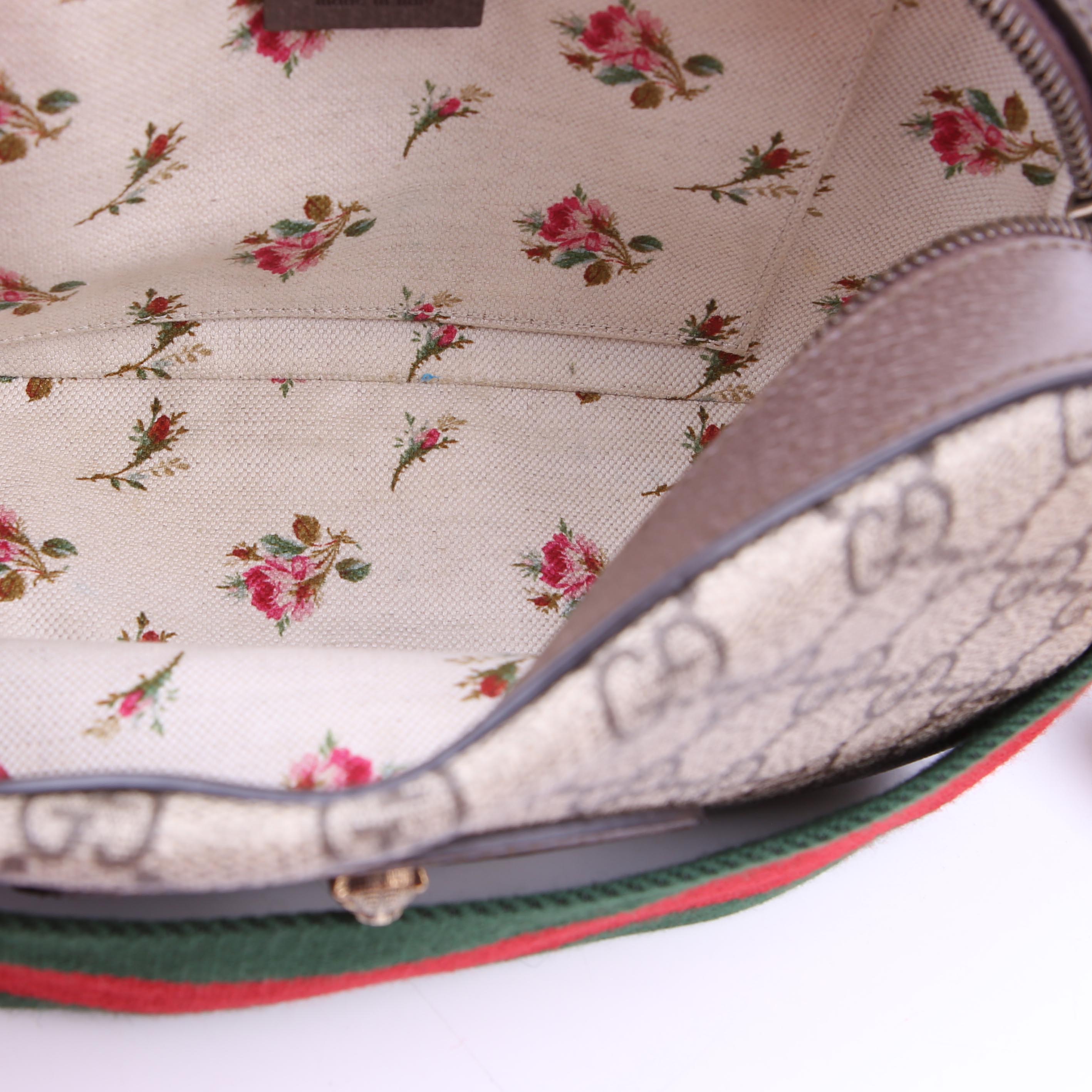 Gucci 476466 GG Supreme Messenger Bag Brown