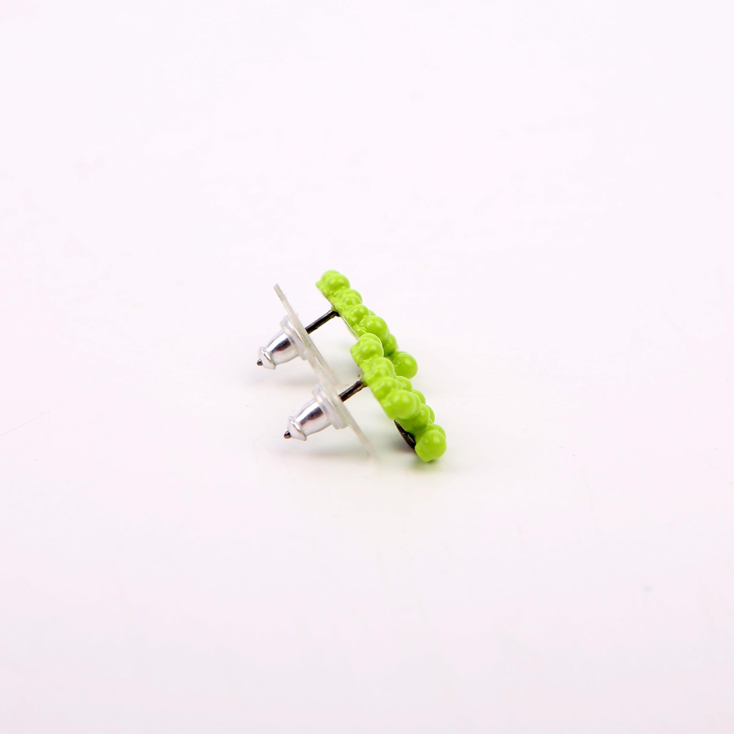 Chanel CC Resin Bead Earrings Green